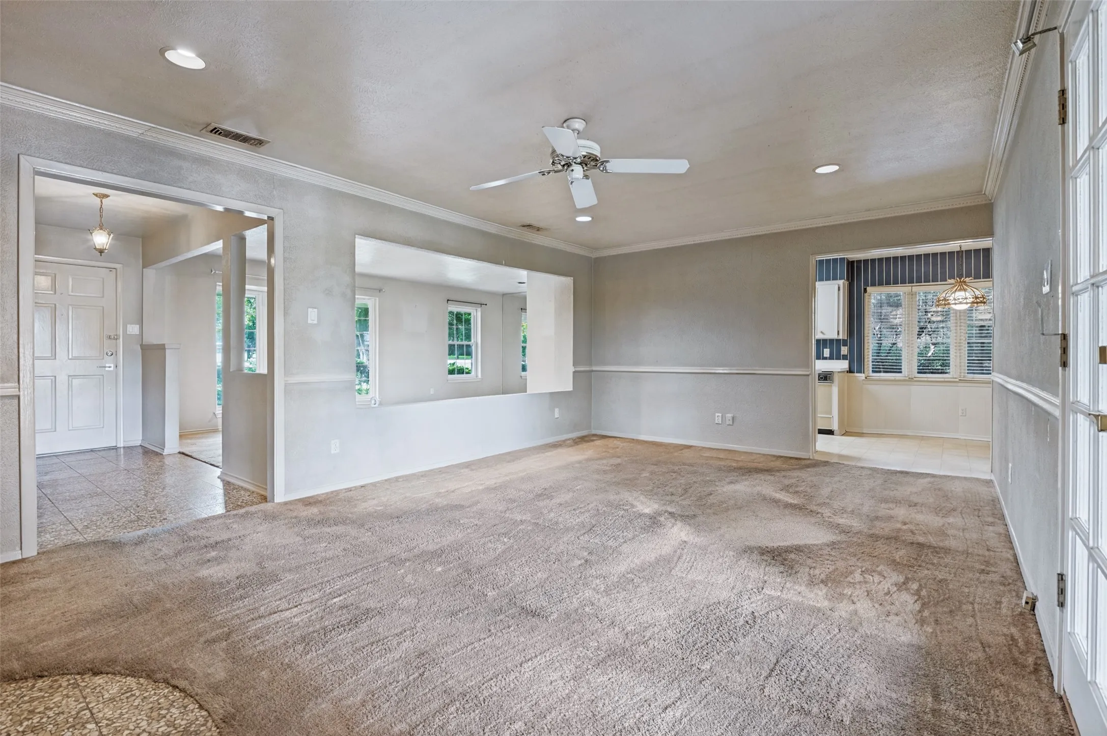 Dining area has been virtually staged