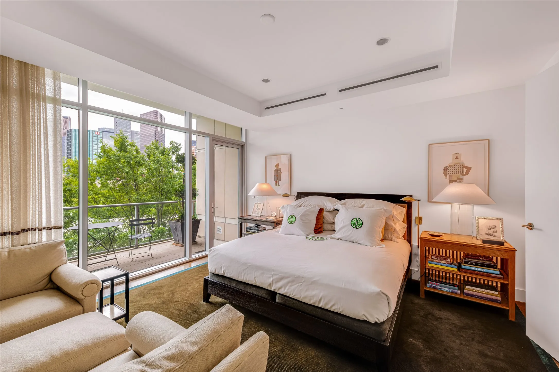 Primary bedroom and sitting area.