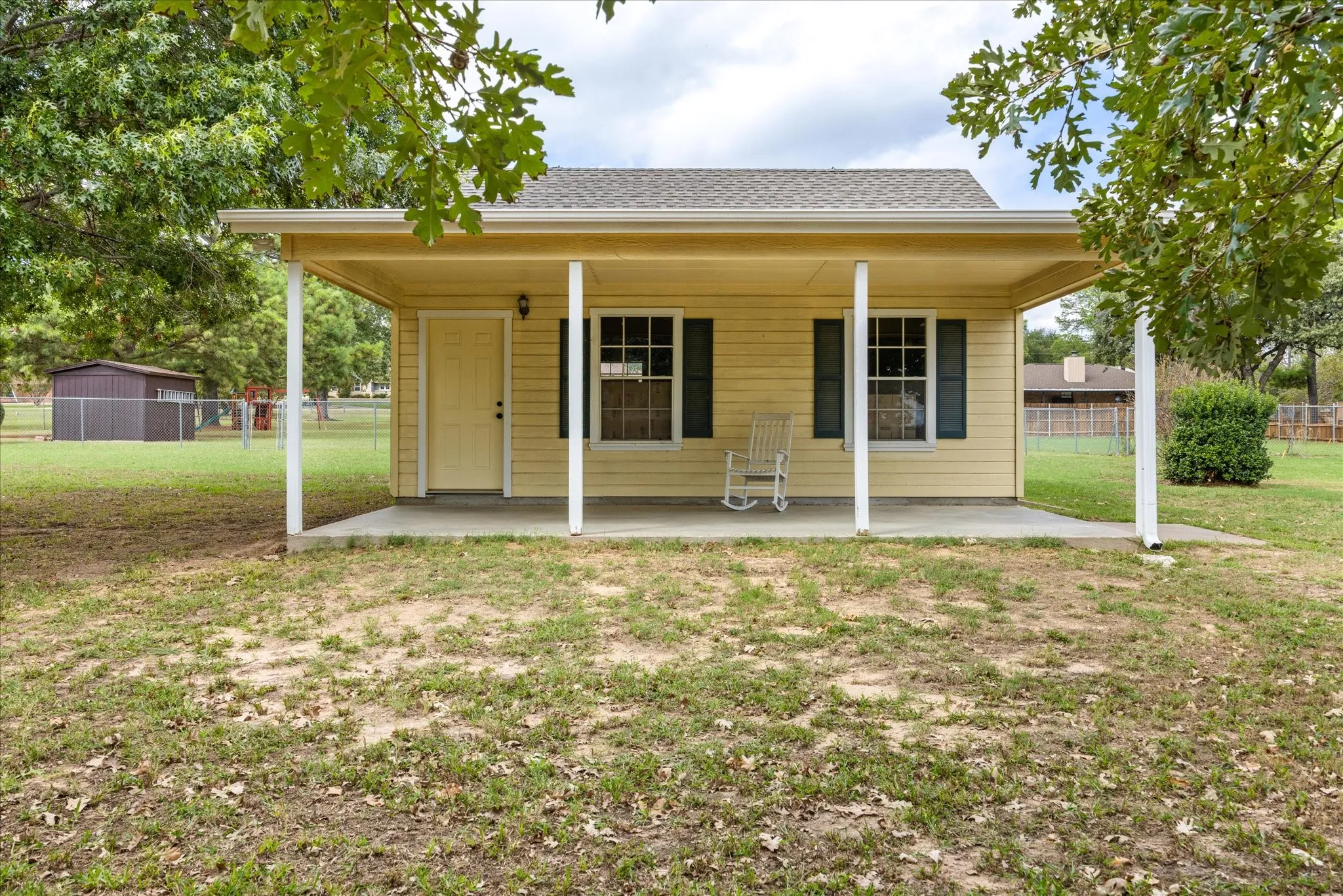 Currently being used as 1-car garage and workshop.  But, it could be your Man Cave or She Shed, easily.  Plus... look at that amazing porch!