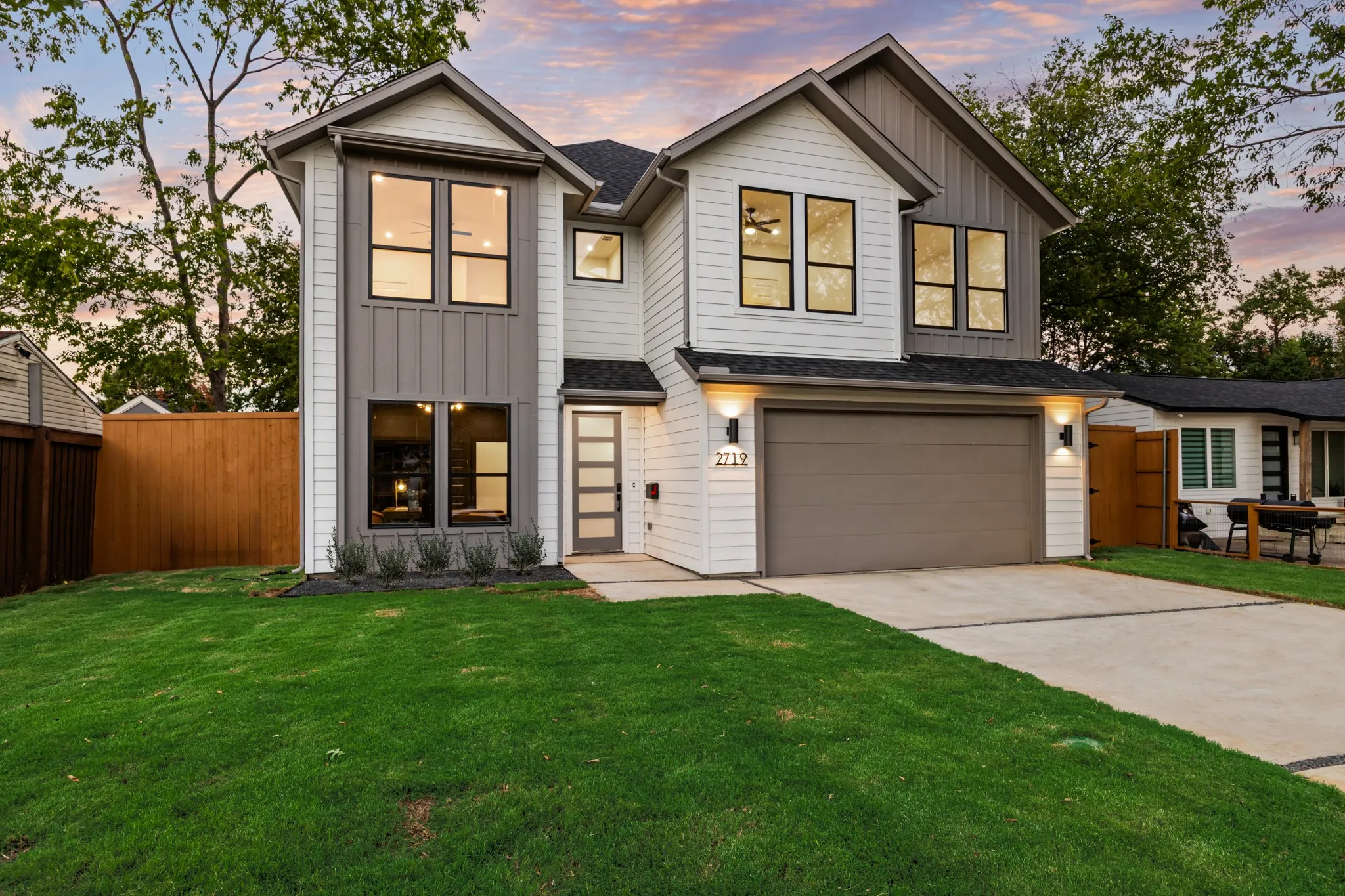 Stunning front entrance showcasing modern features.