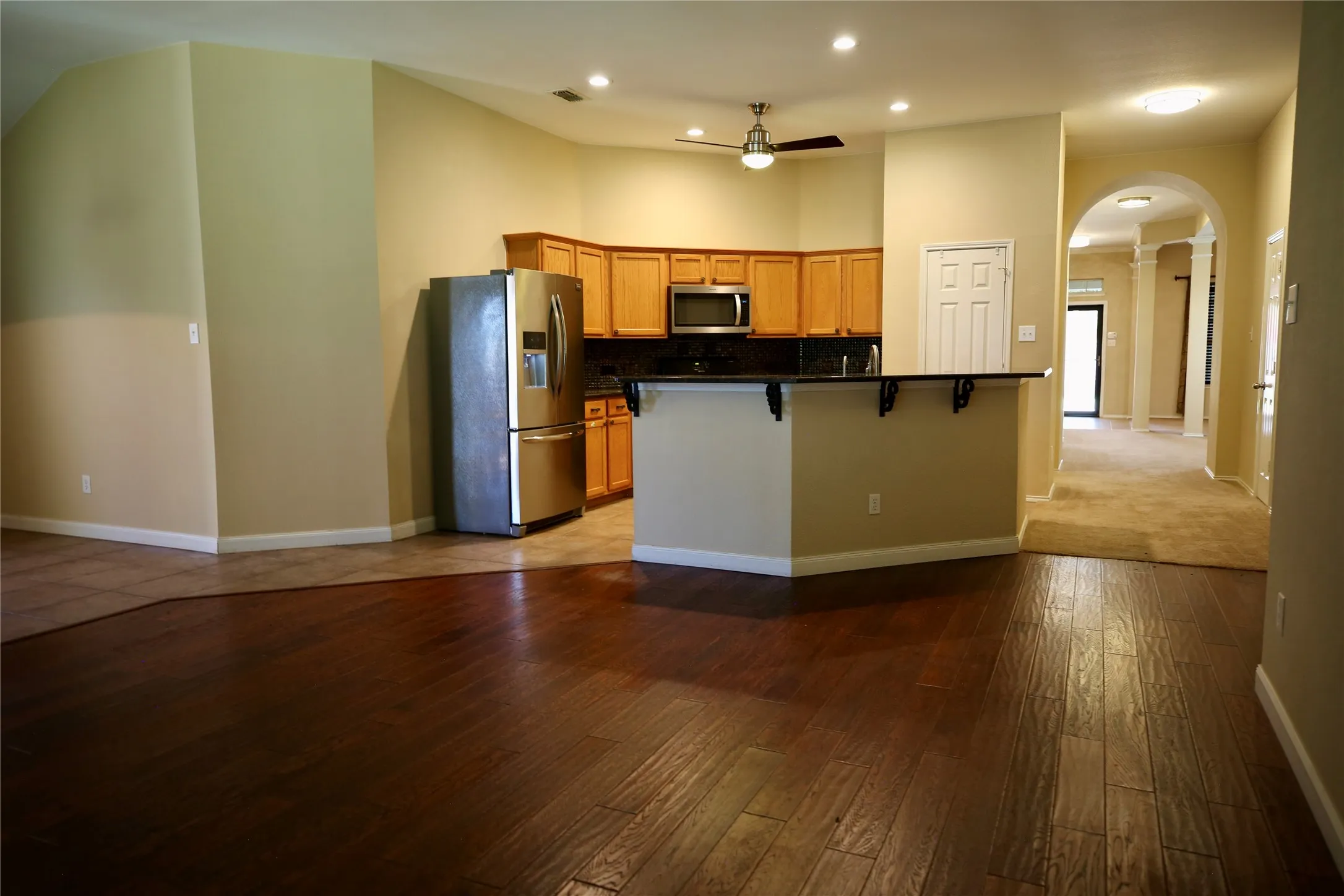 Kitchen and living area