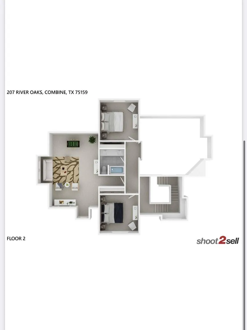 3D floor plan level 2