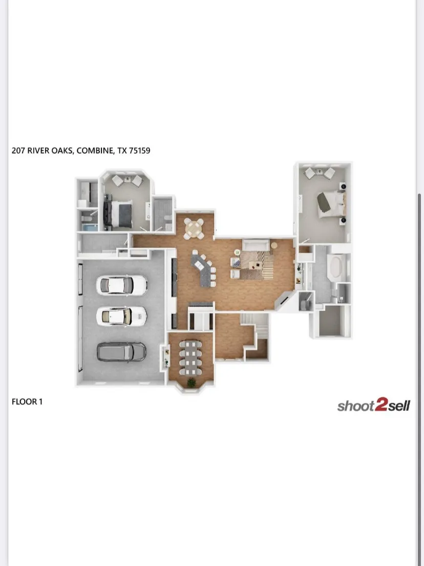3D floor plan level 1