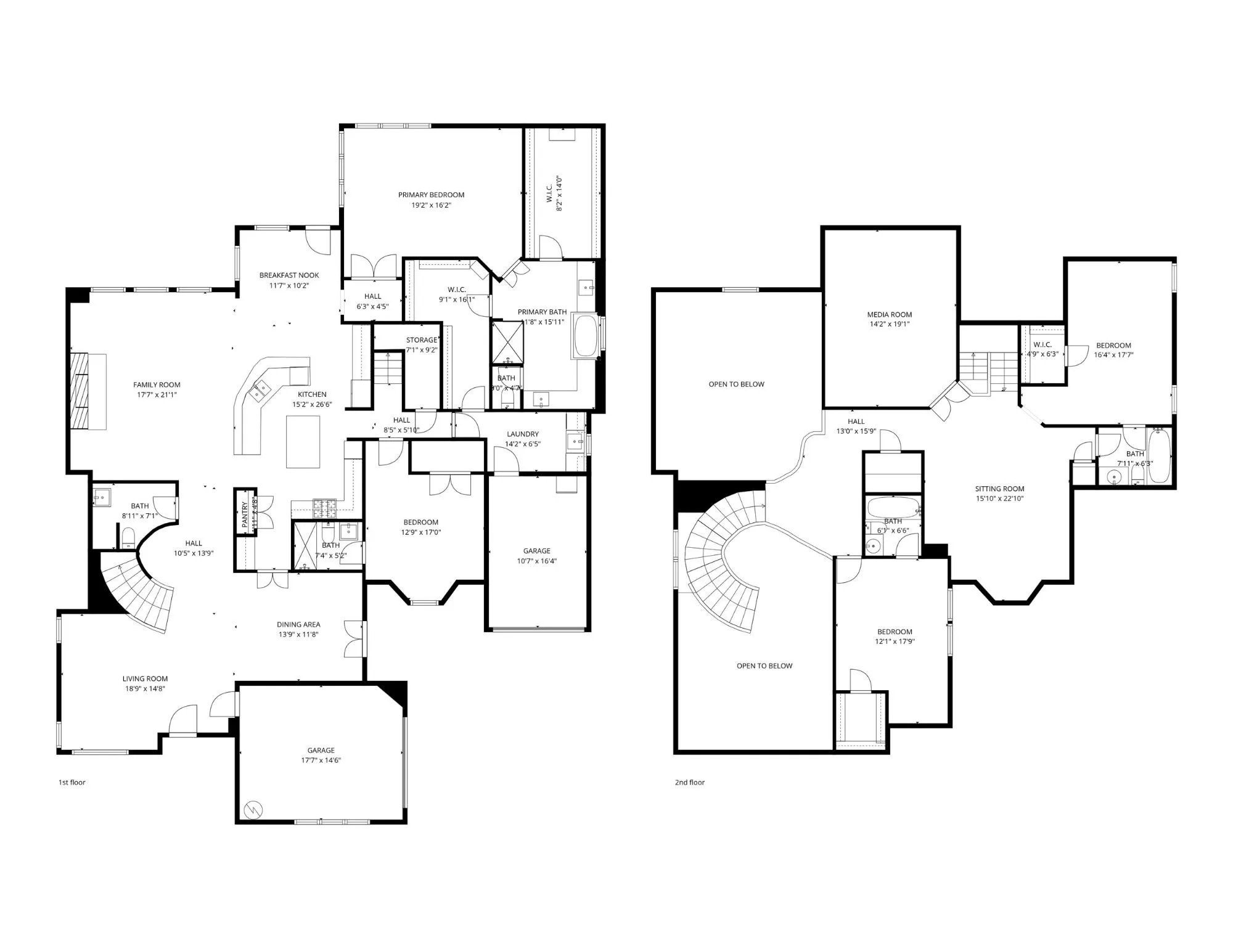 Spacious two story open floorplan.