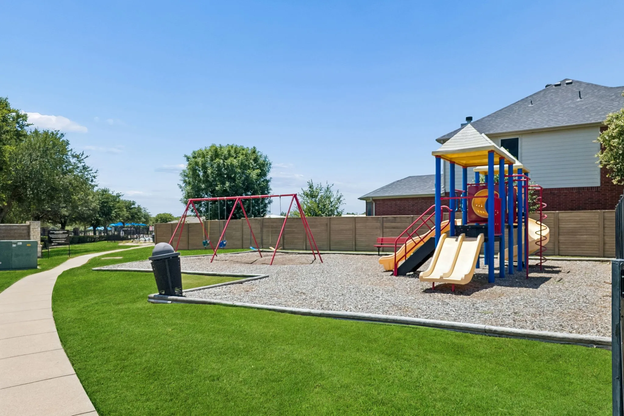 Community playground next to the pool