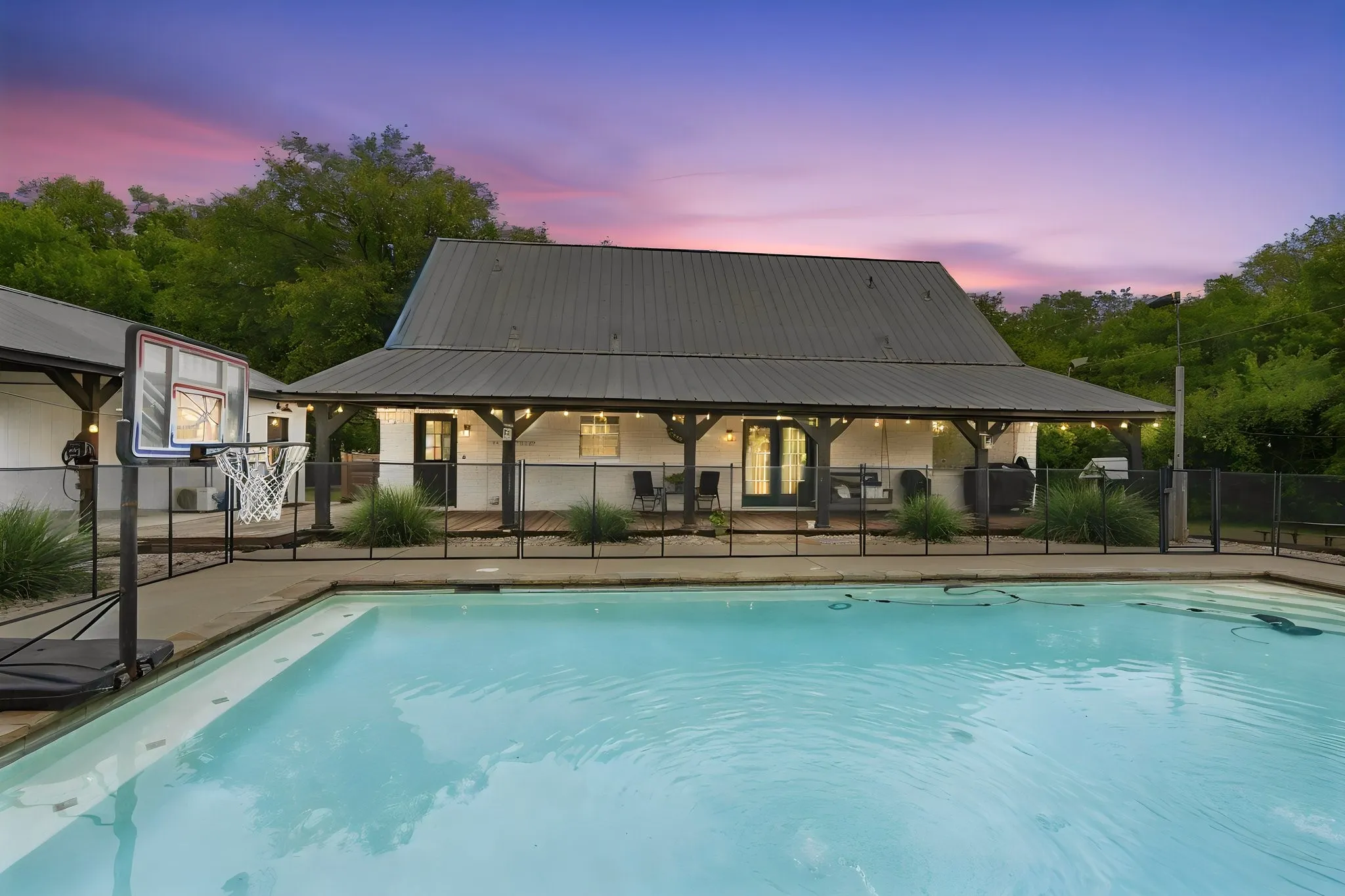 Back porch and pool