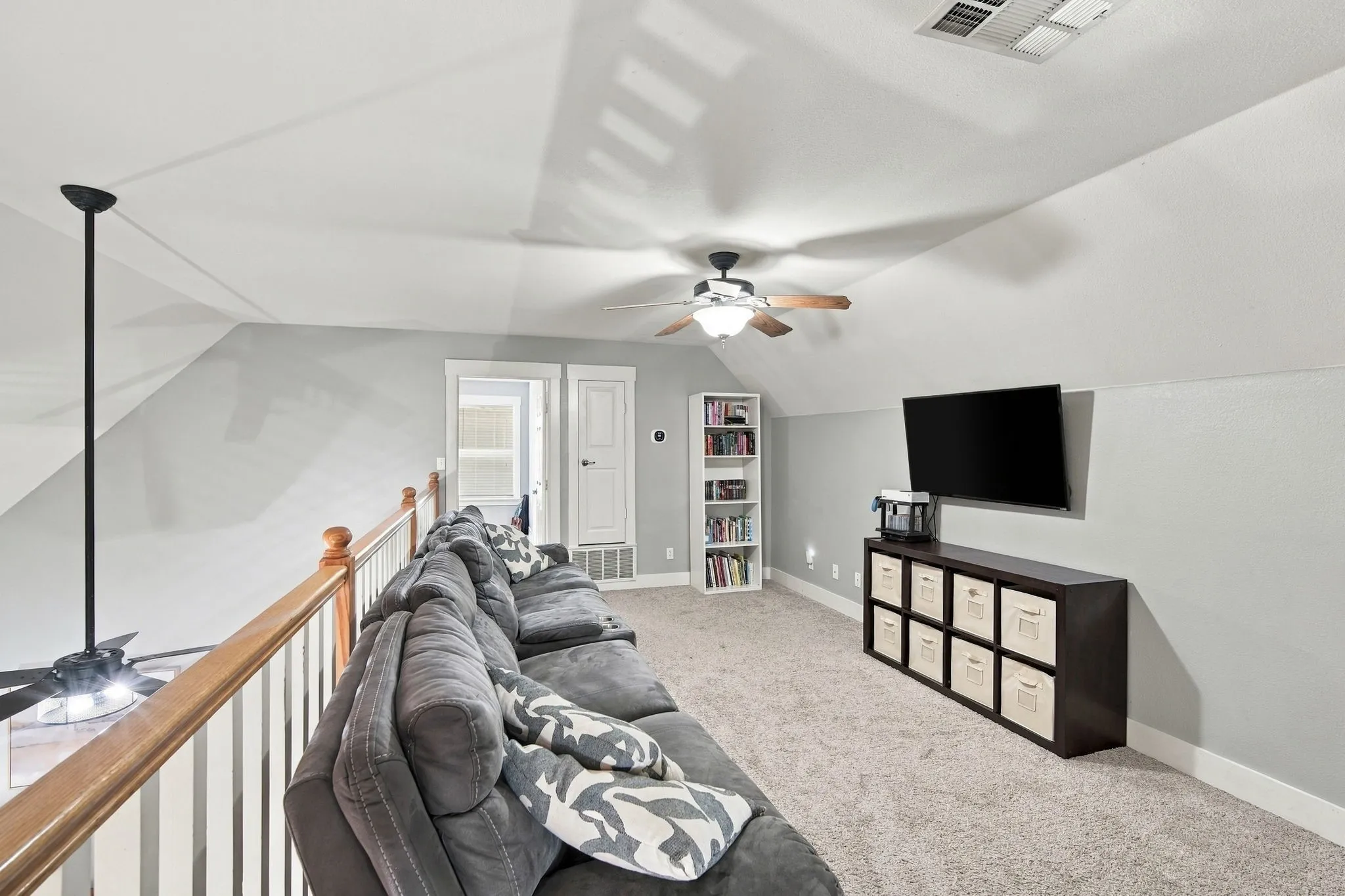 Loft area overlooks the living room
