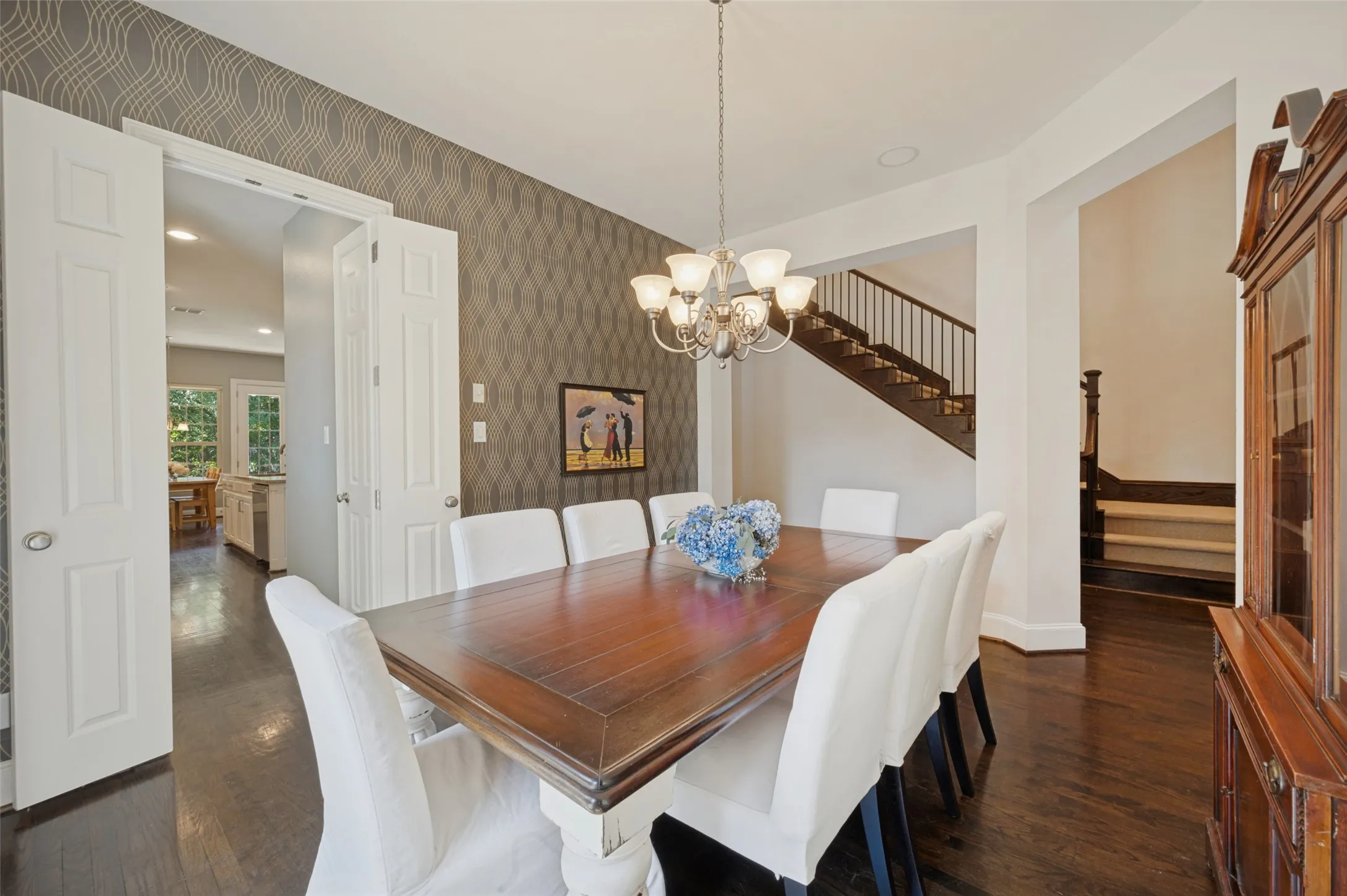 Formal dining room located just off the kitchen.