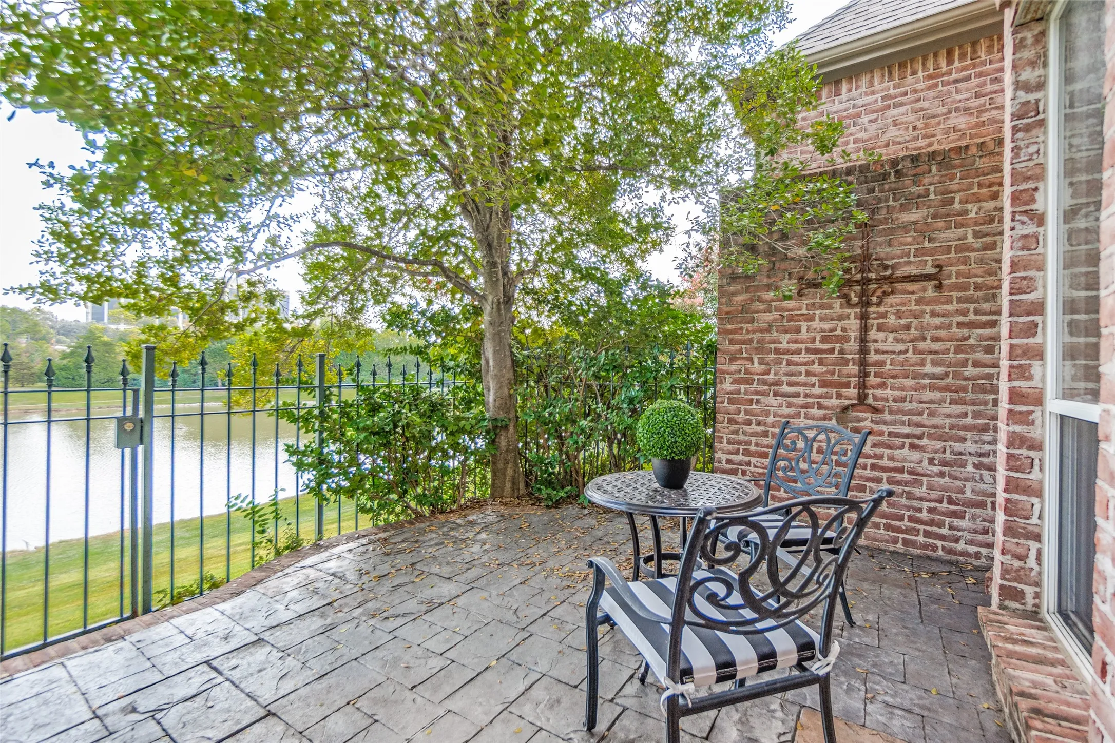 Back patio overlooking lake