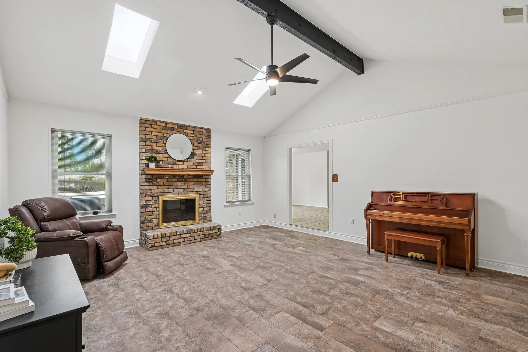 Another view of living room without staging