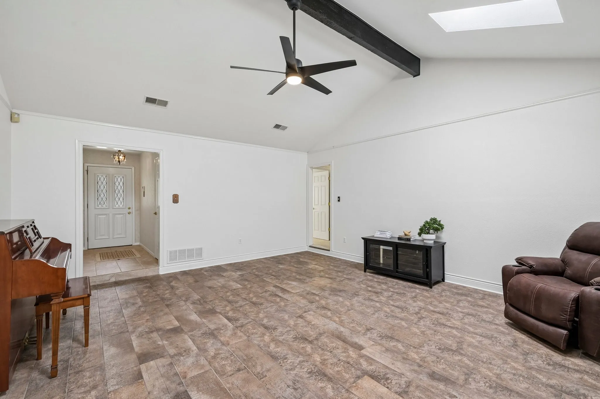 Another view of living room without staging