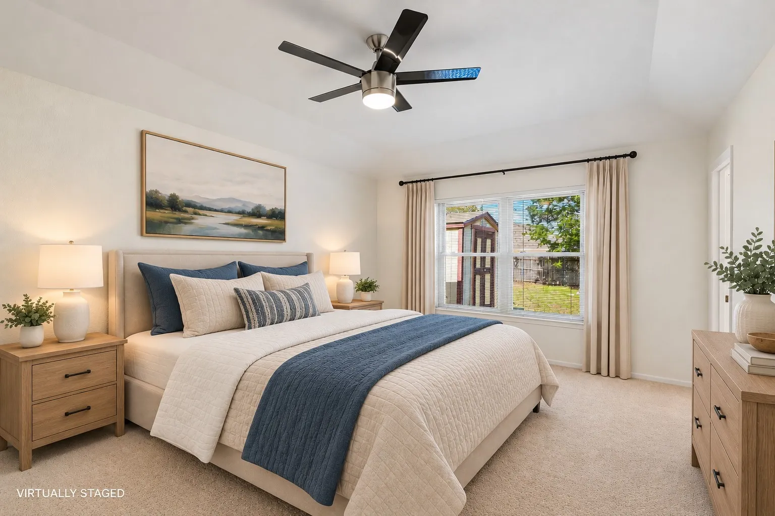 Primary bedroom - virtually staged