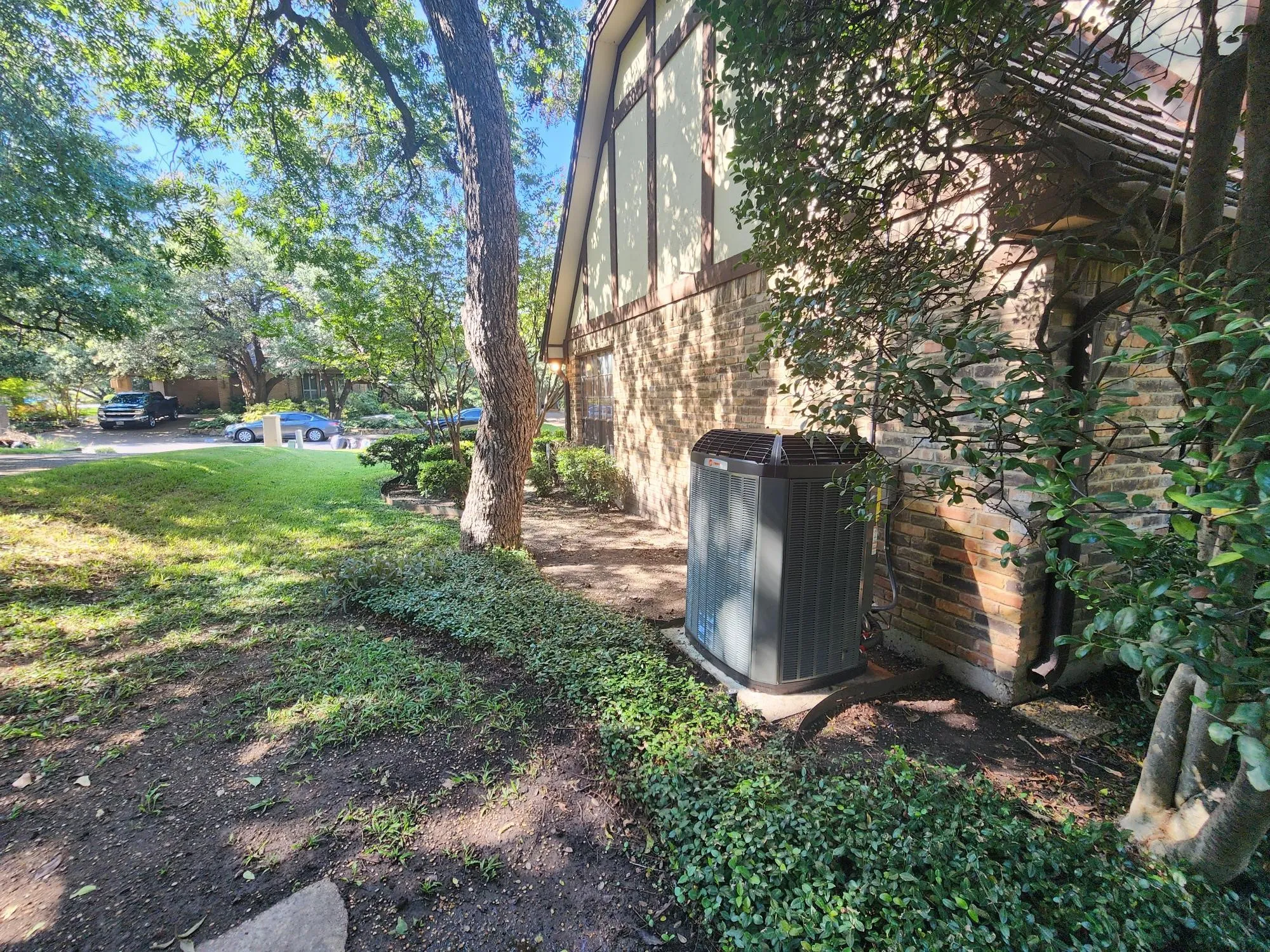 The downstairs AC unit is on the other side of the house.
