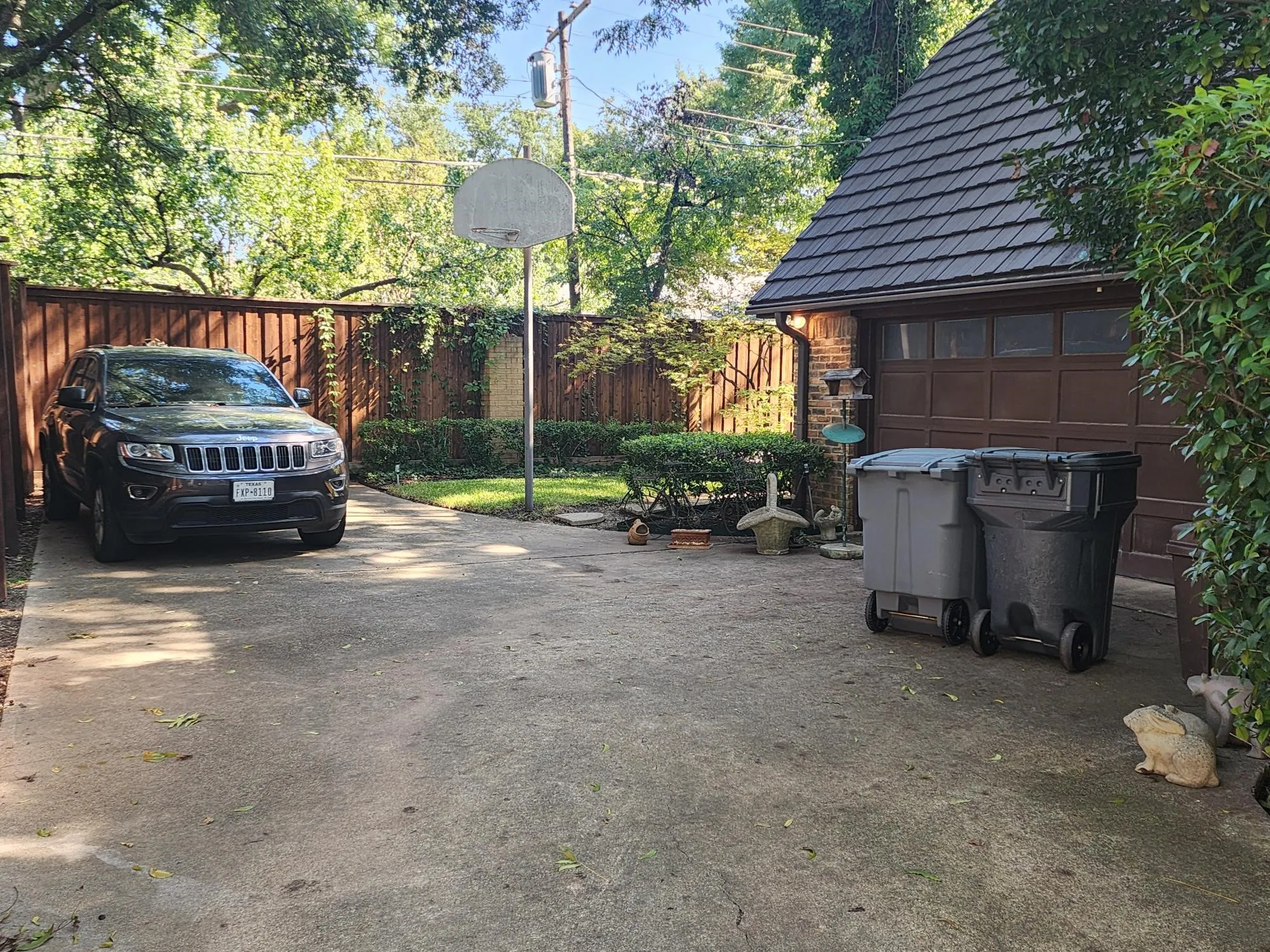 2-car garage and motor court