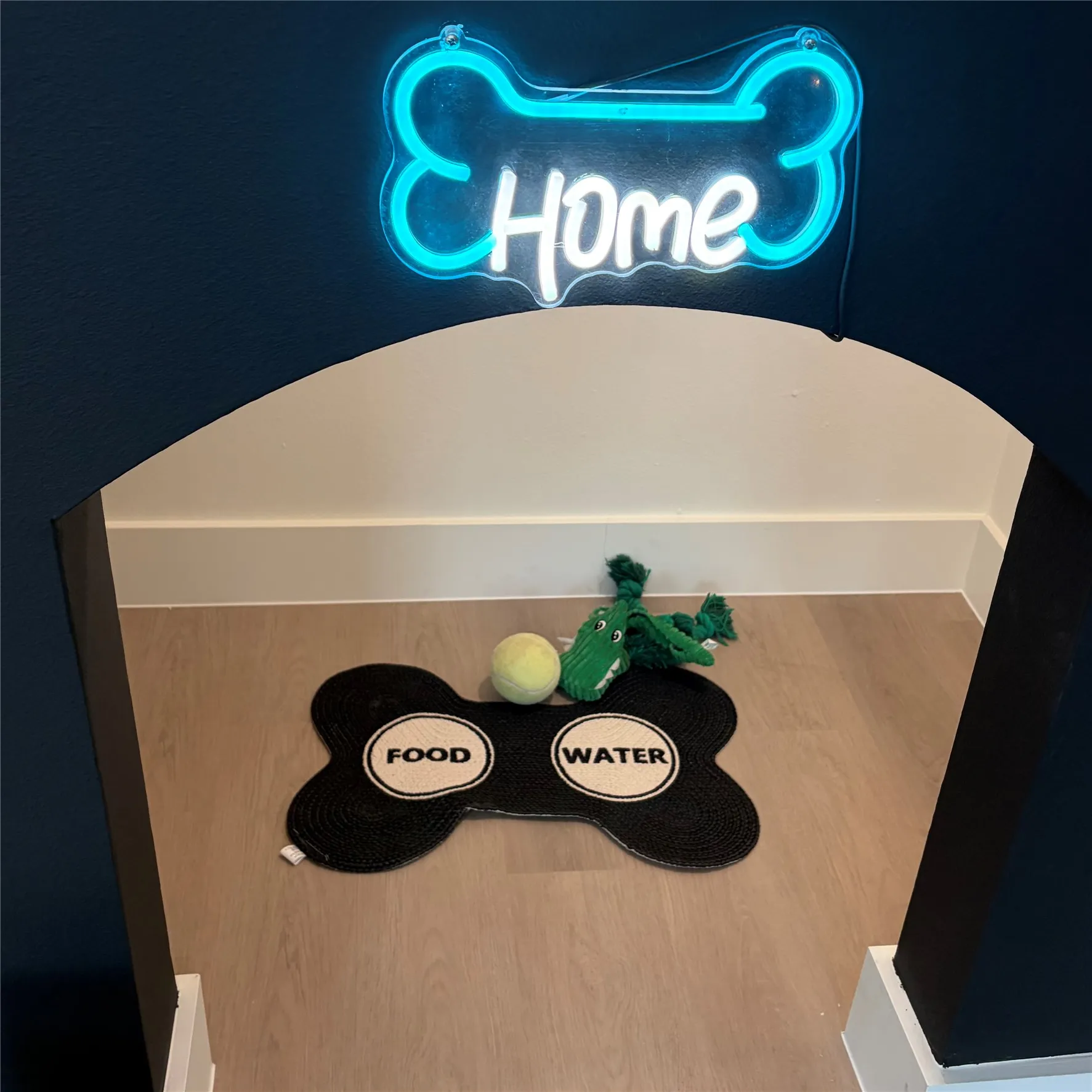 Custom Dog Villa, Neon LED sign with interior light and access to doggy door