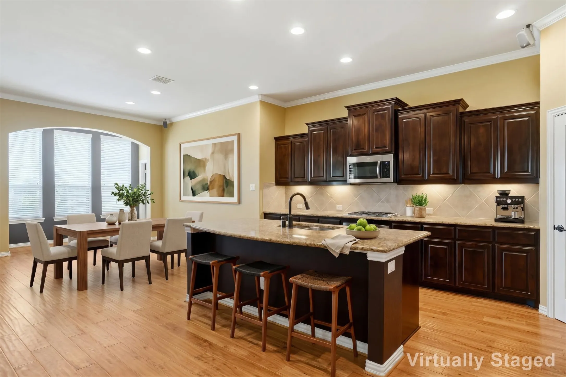 VIRTUALLY STAGED KITCHEN DINING AREA.