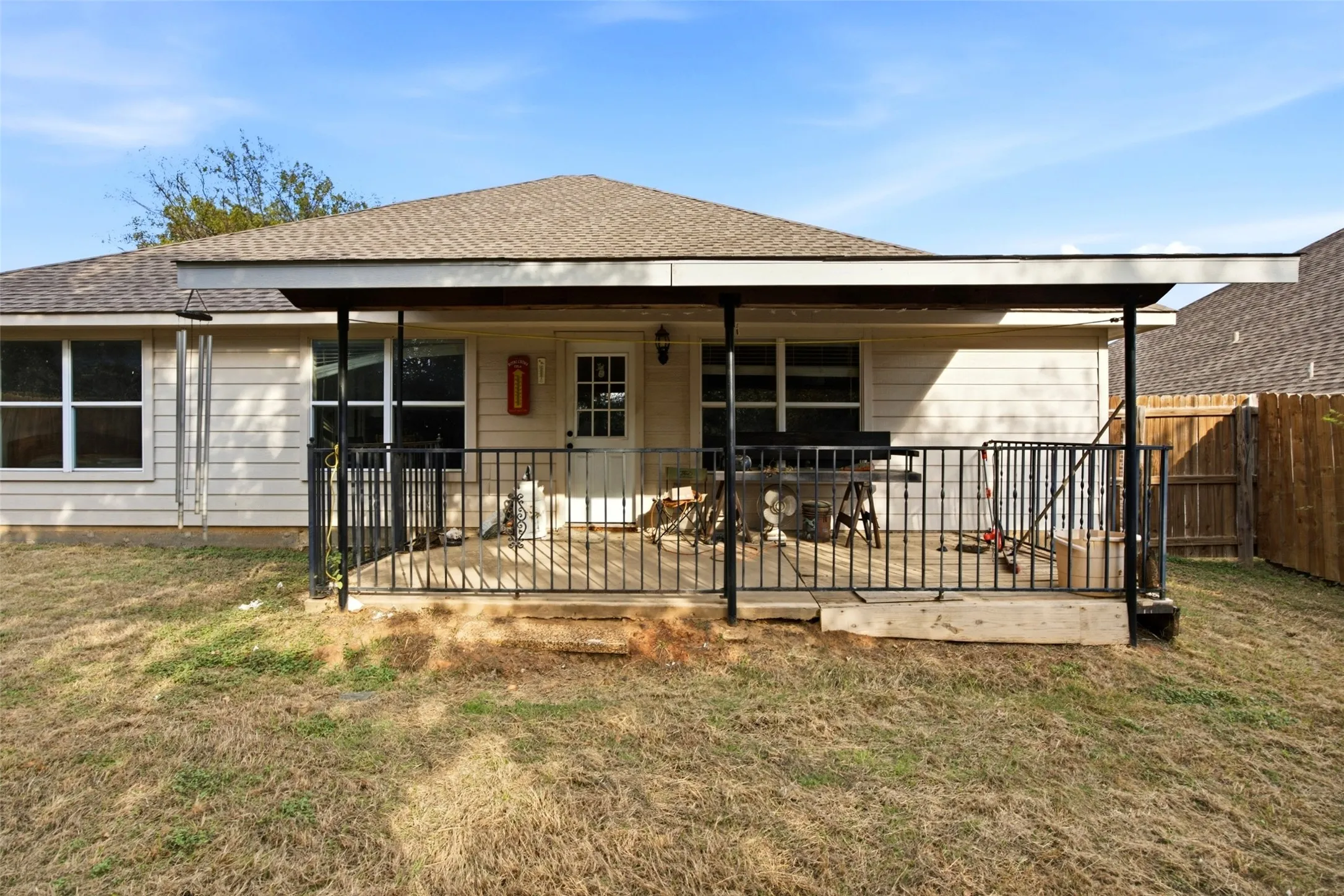 Huge backyard with covered patio