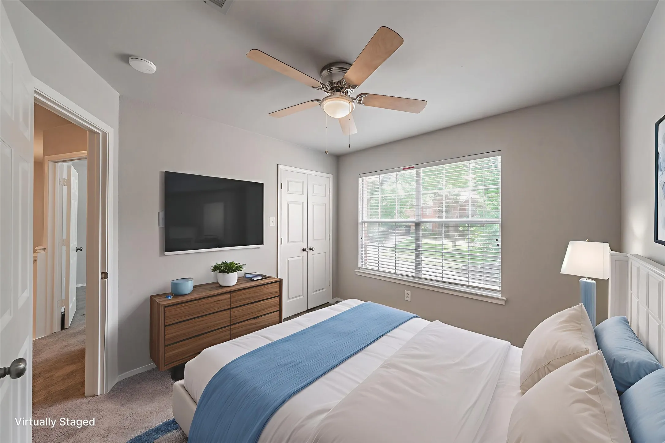 Virtually staged bedroom