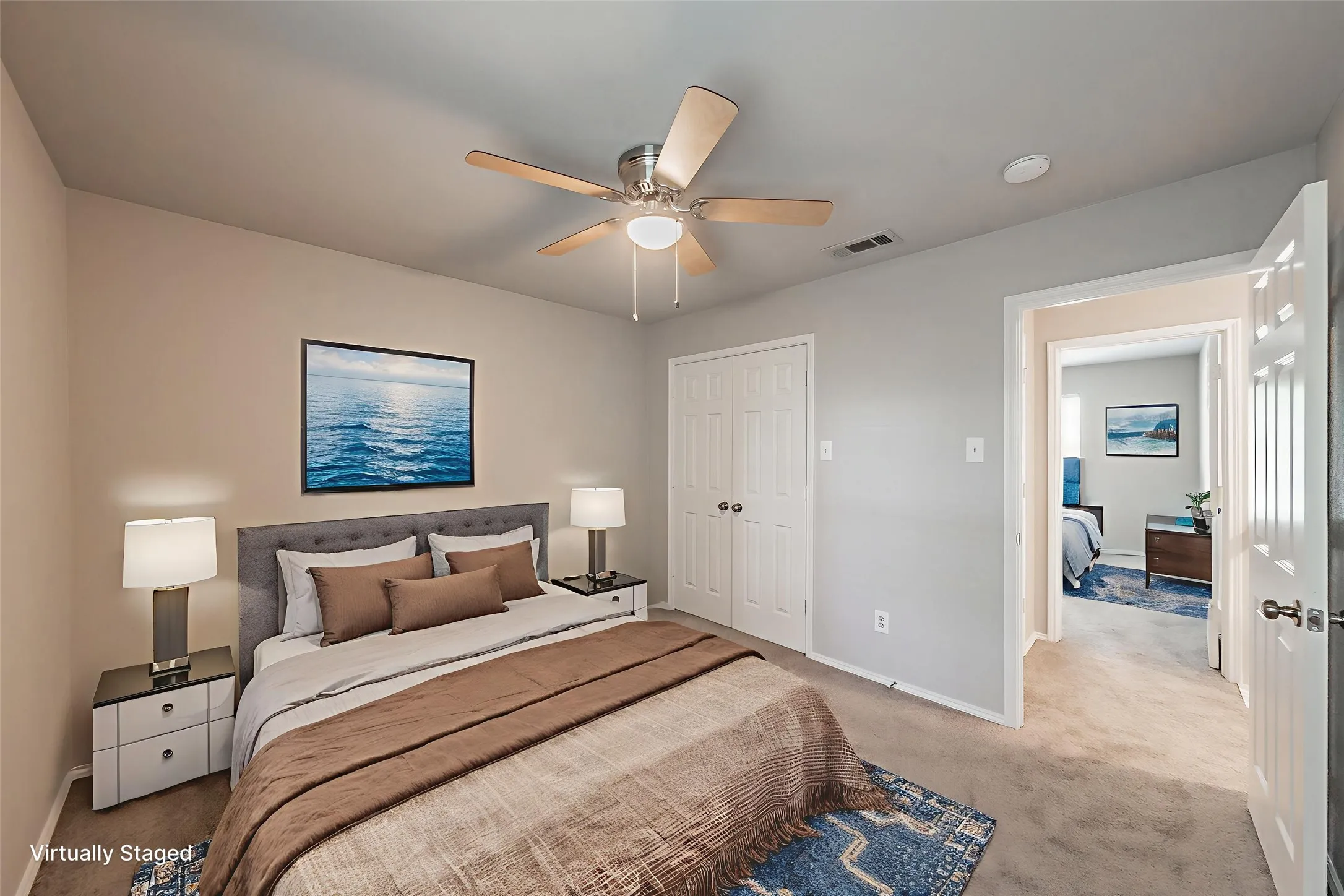 Virtually staged bedroom