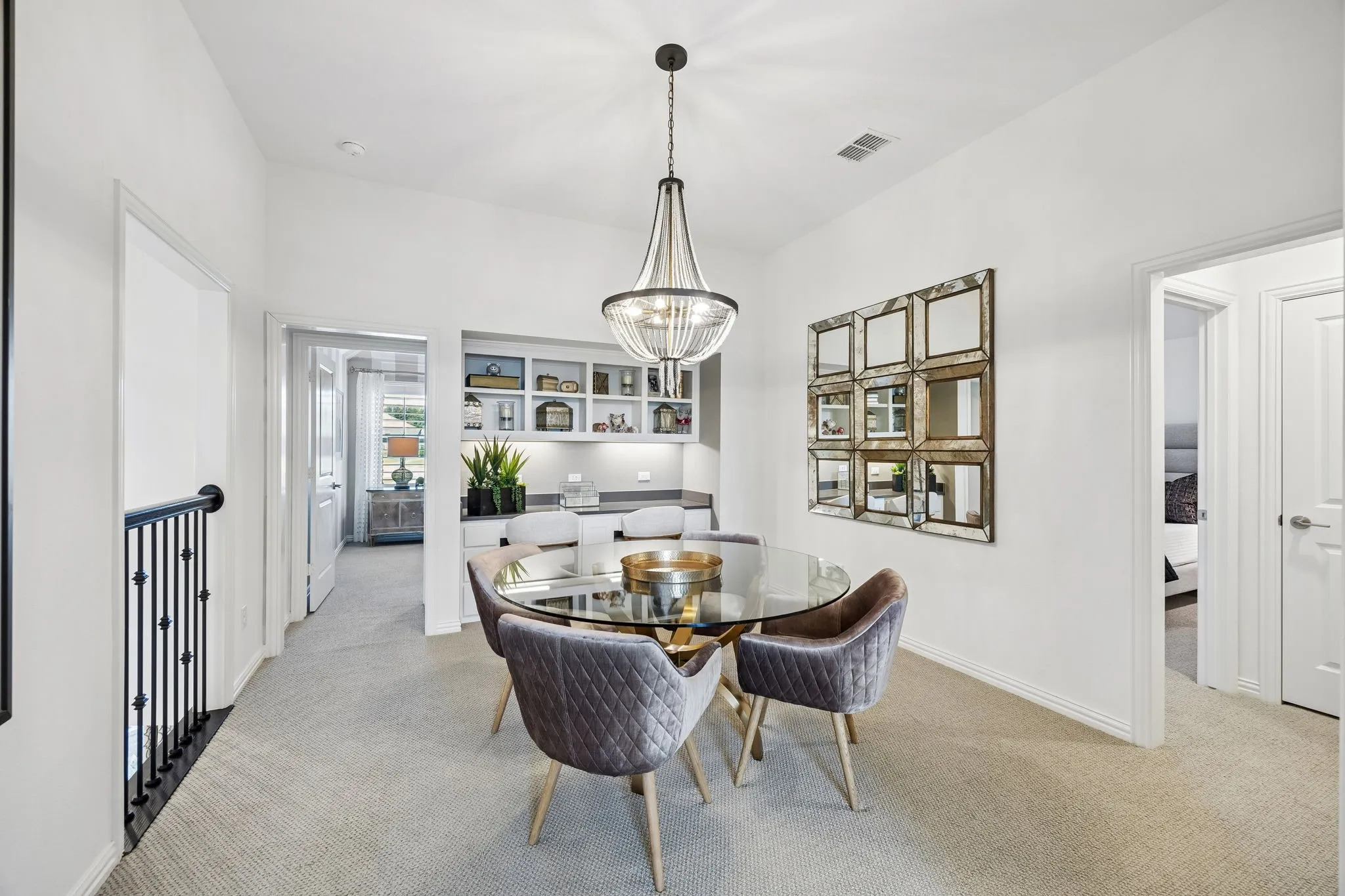 Loft area has a study nook with 2 desks. Could also be used as a craft or card room.