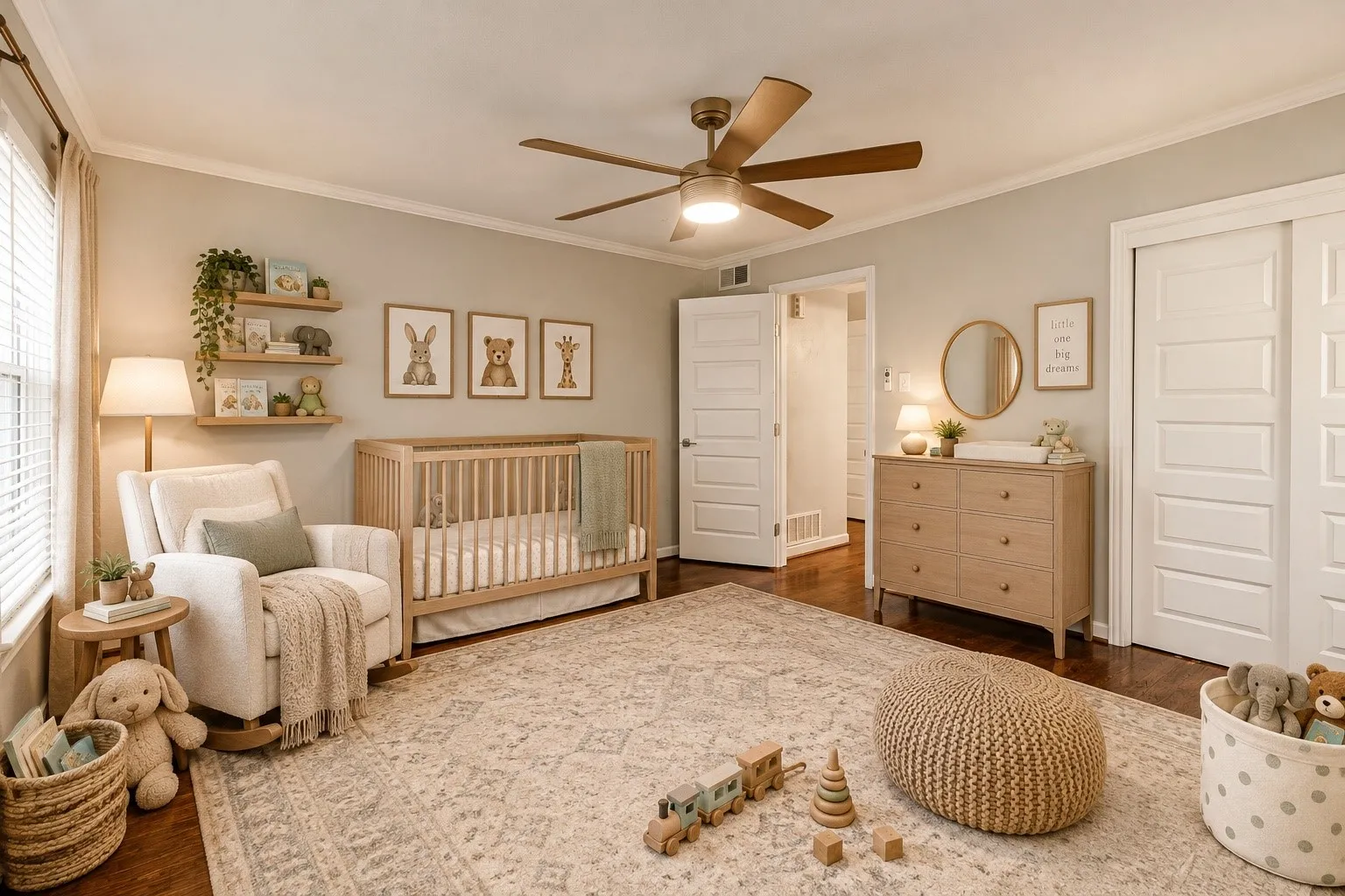 Virtually staged secondary bedroom