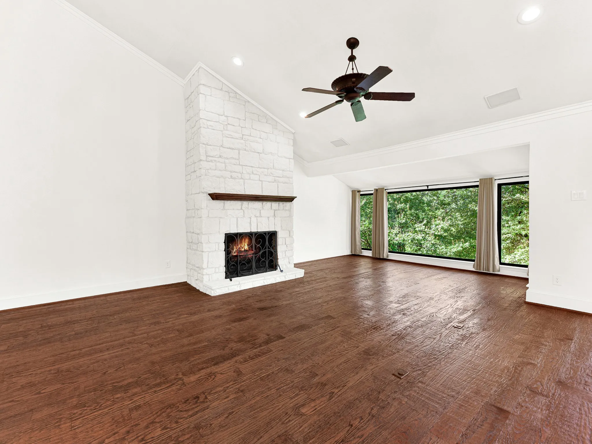Huge Living Room with Tree Top Views