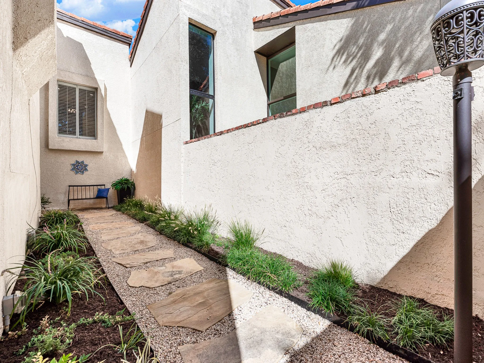 Courtyard with Landscaping and Drip Irrigation