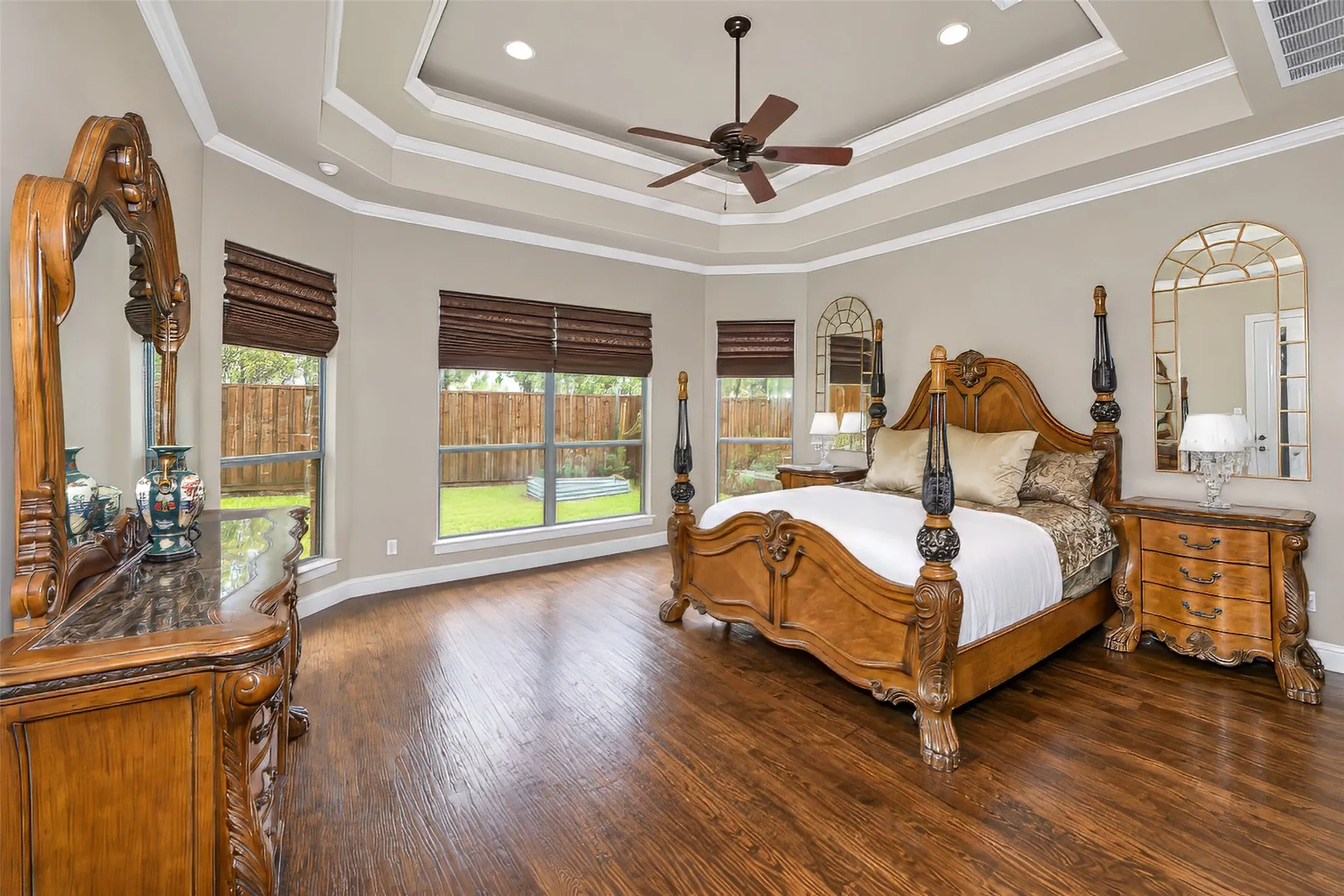 Also featured is a wall of windows overlooking the landscaped back yard.
