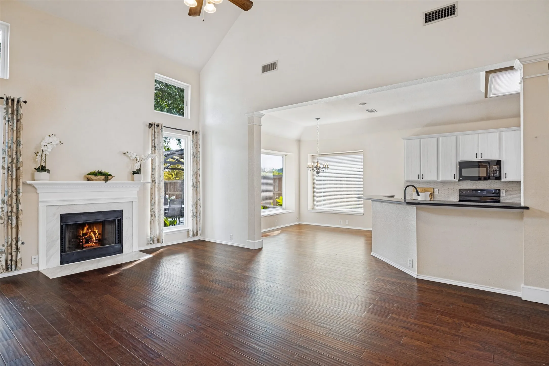 From living area looking into breakfast area and kitchen