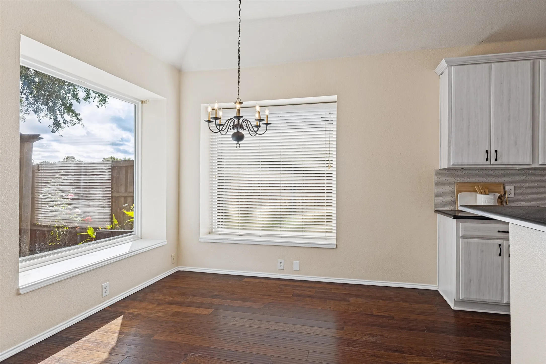 Breakfast nook overlooking dining area
