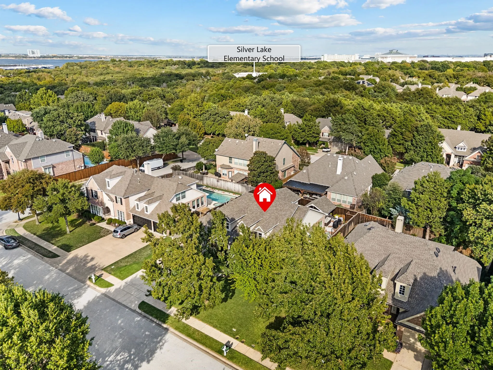 Silver Lake Elementary School and lovely Lake Grapevine are a short stroll away