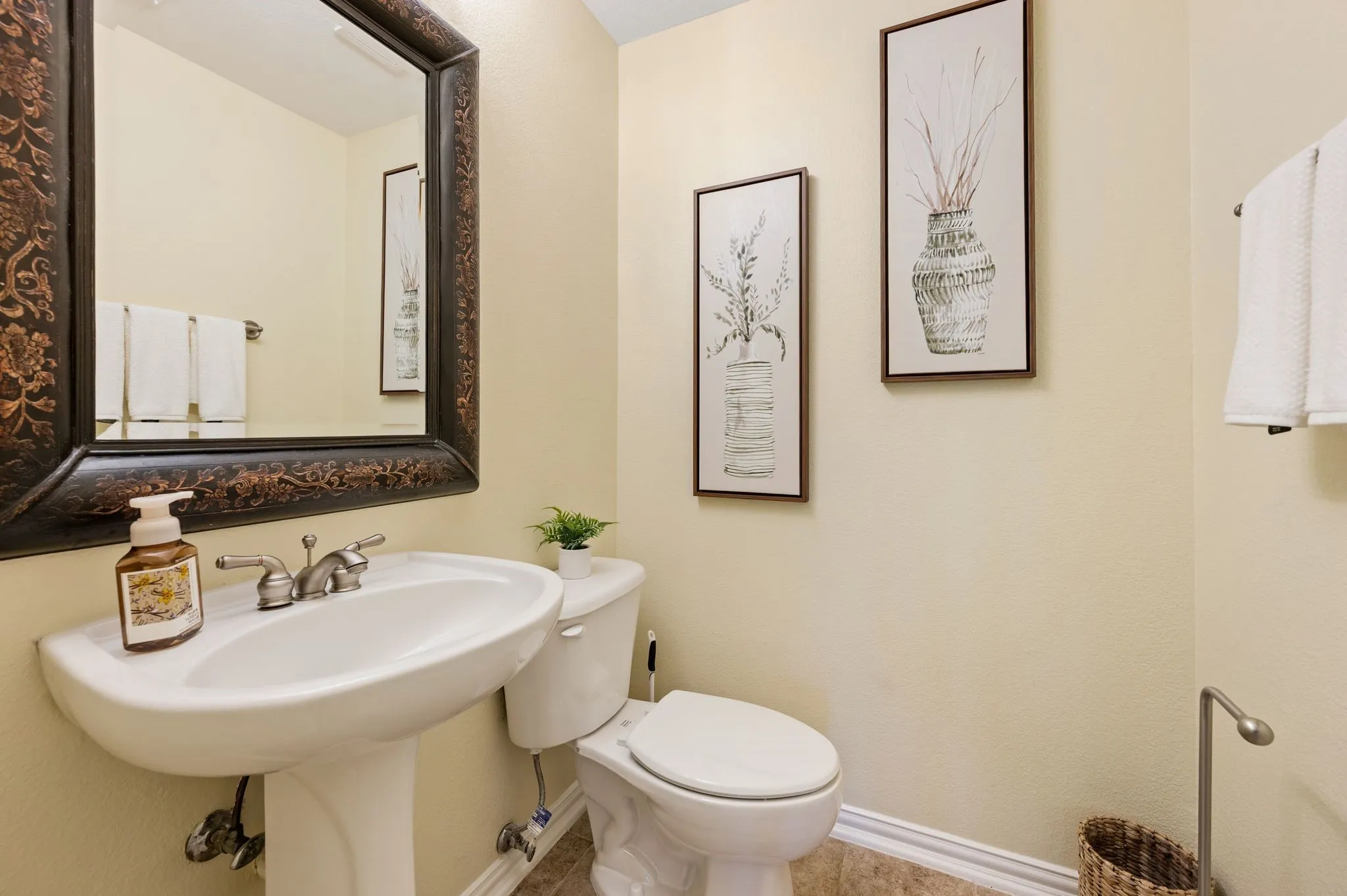 Powder bath on first floor near office and living