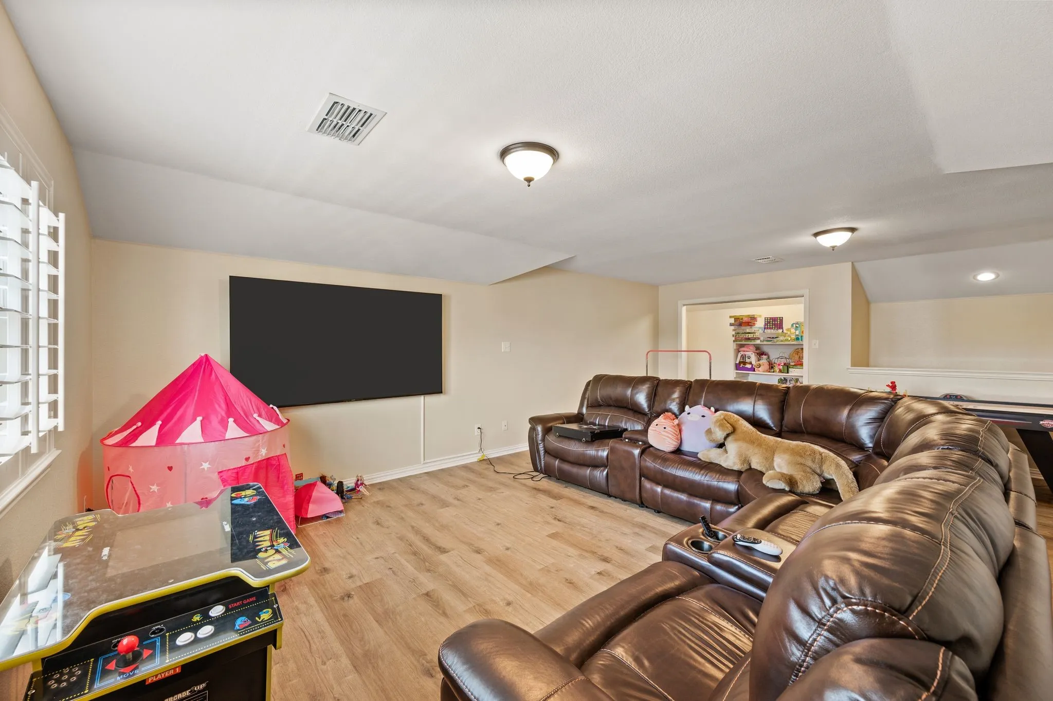 Second floor has one large room and a full bath that makes a great gameroom or 5th bedroom