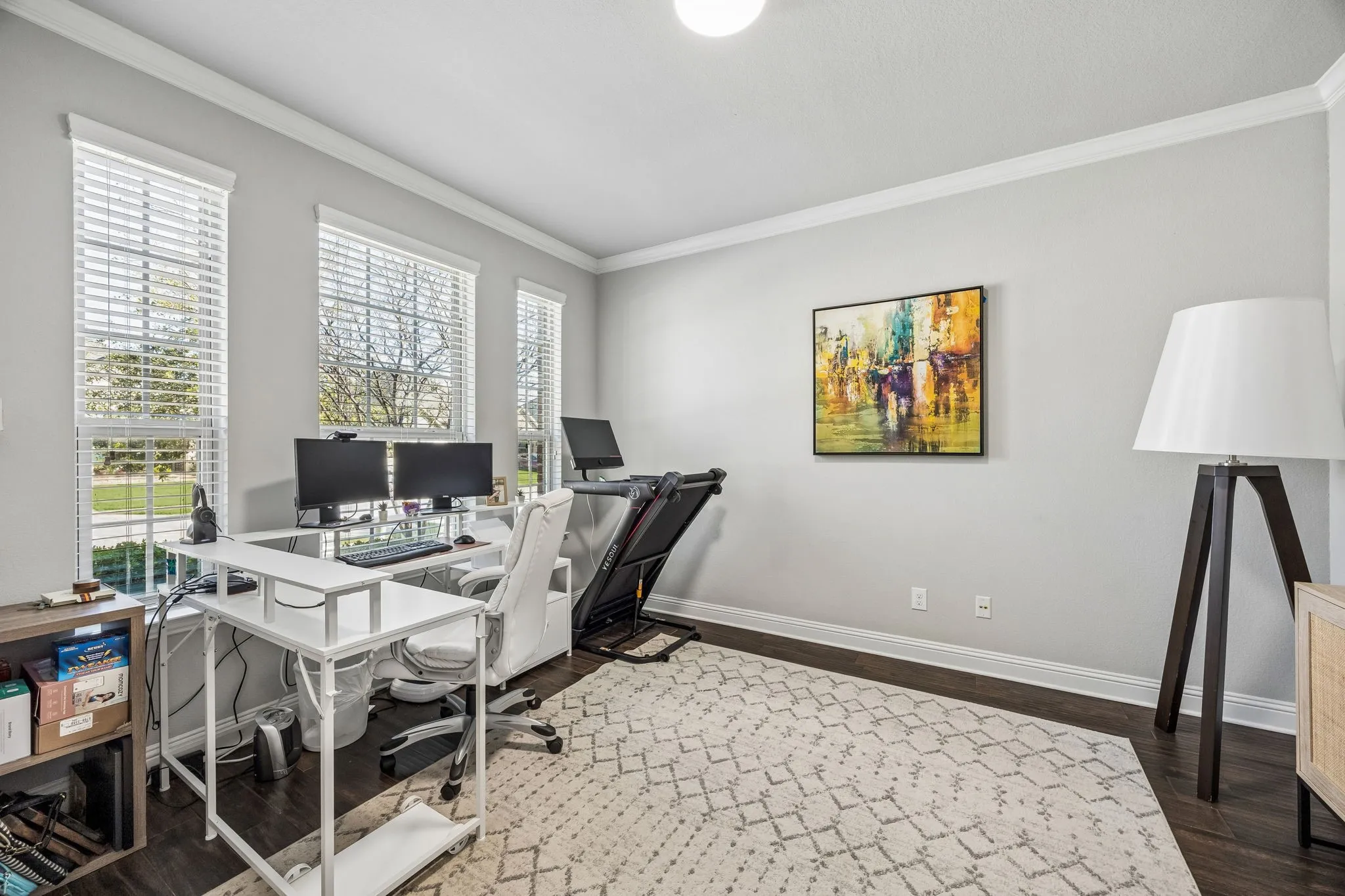 Office with french doors.