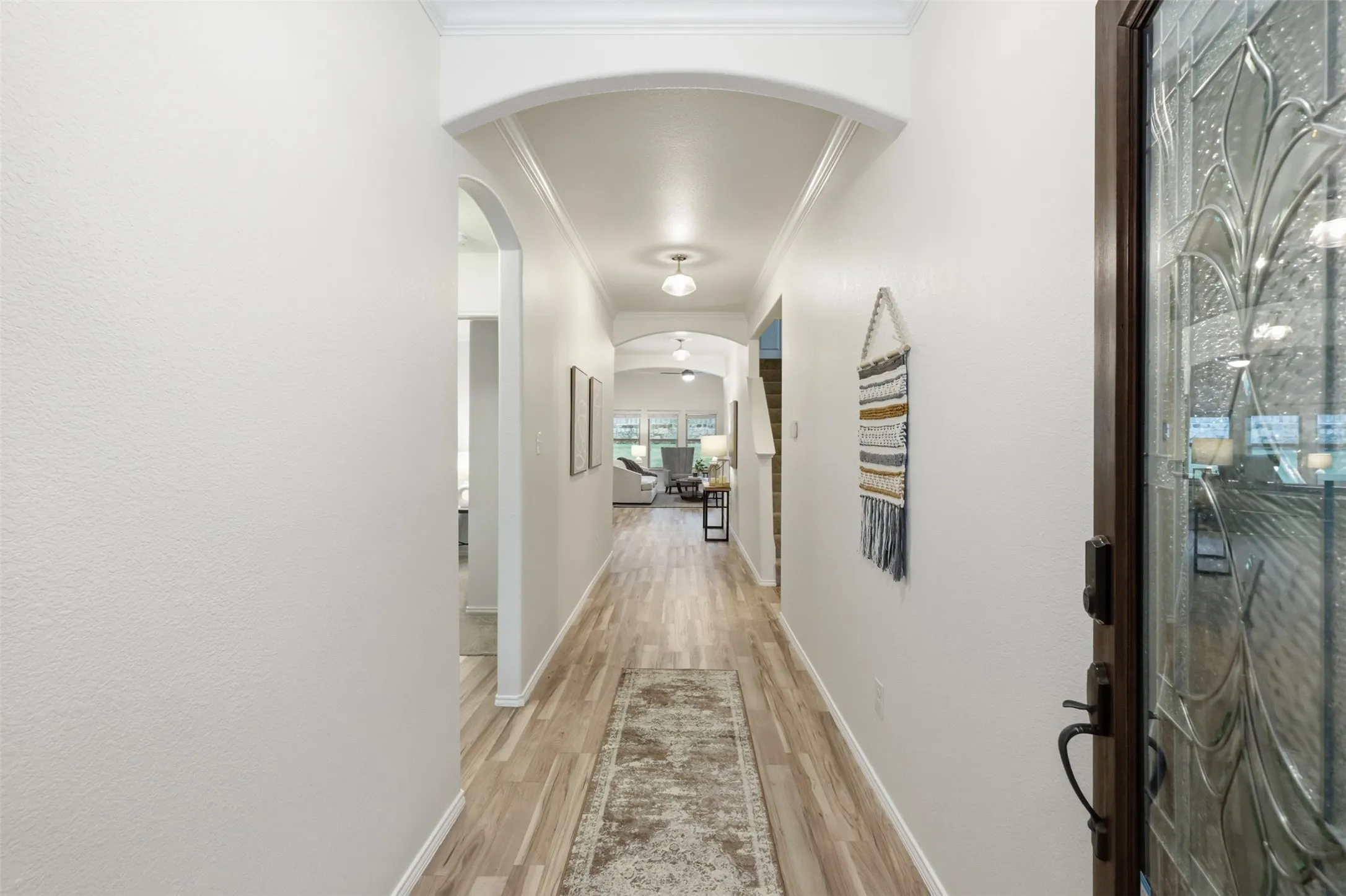 Freshly painted interior is light and bright