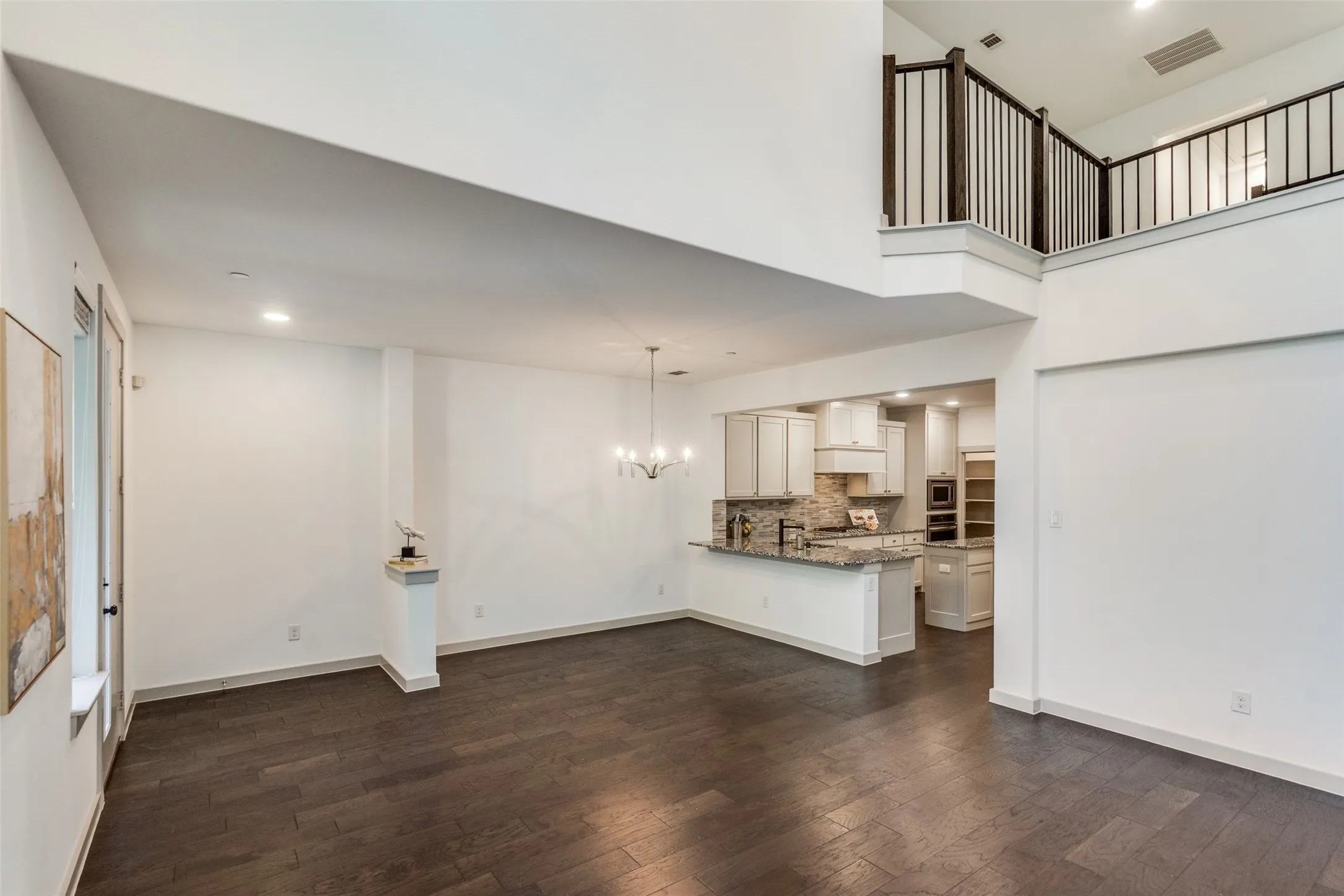 Tall airy living and dining
