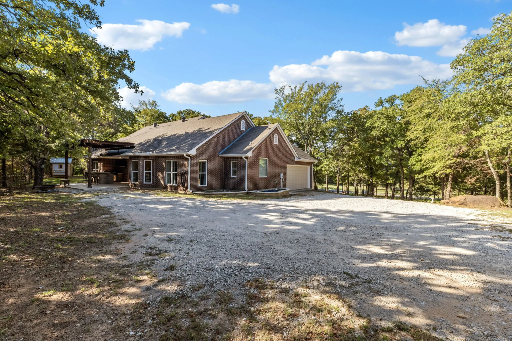 Side and back yards.