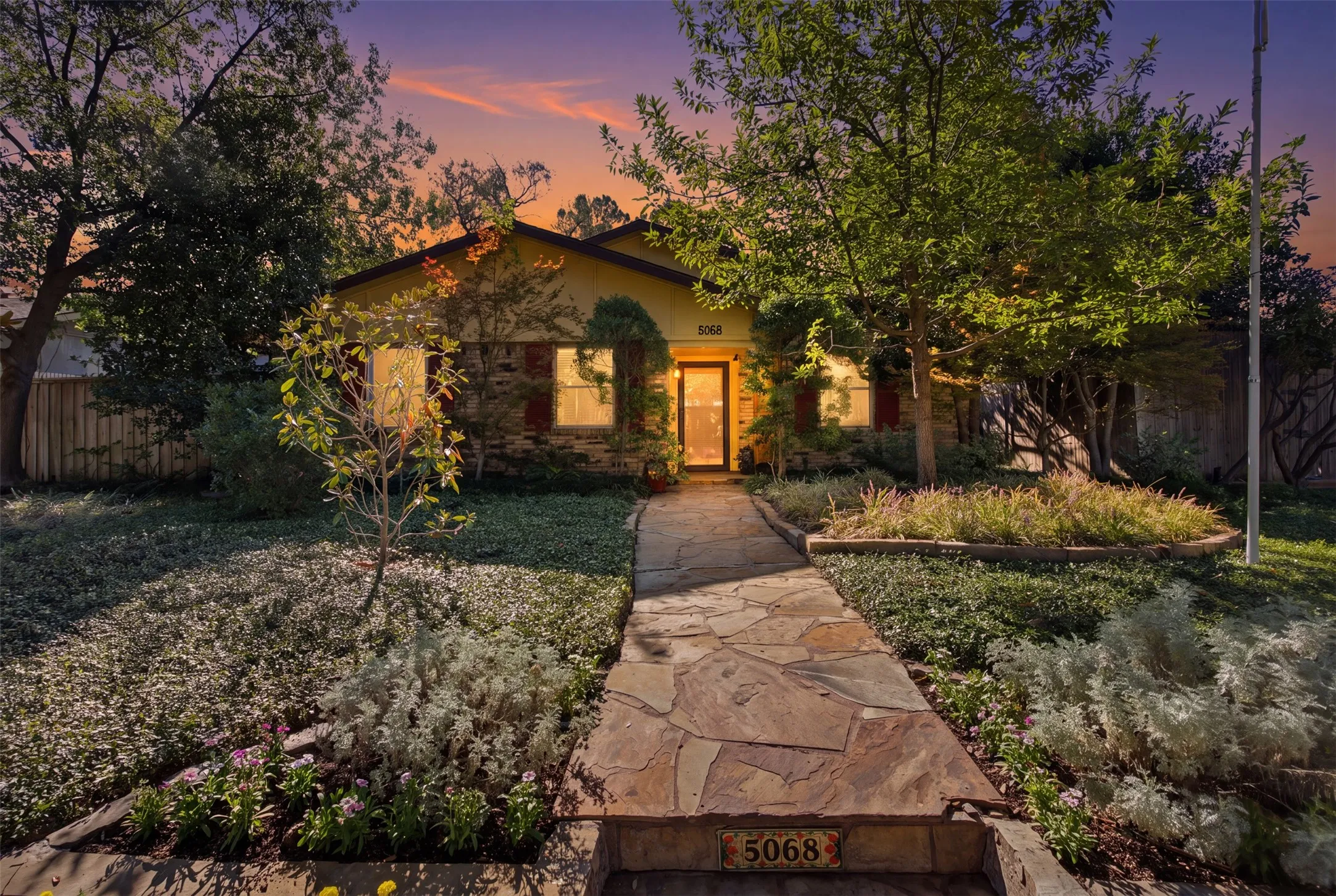 Stone walkway with integrated address marker