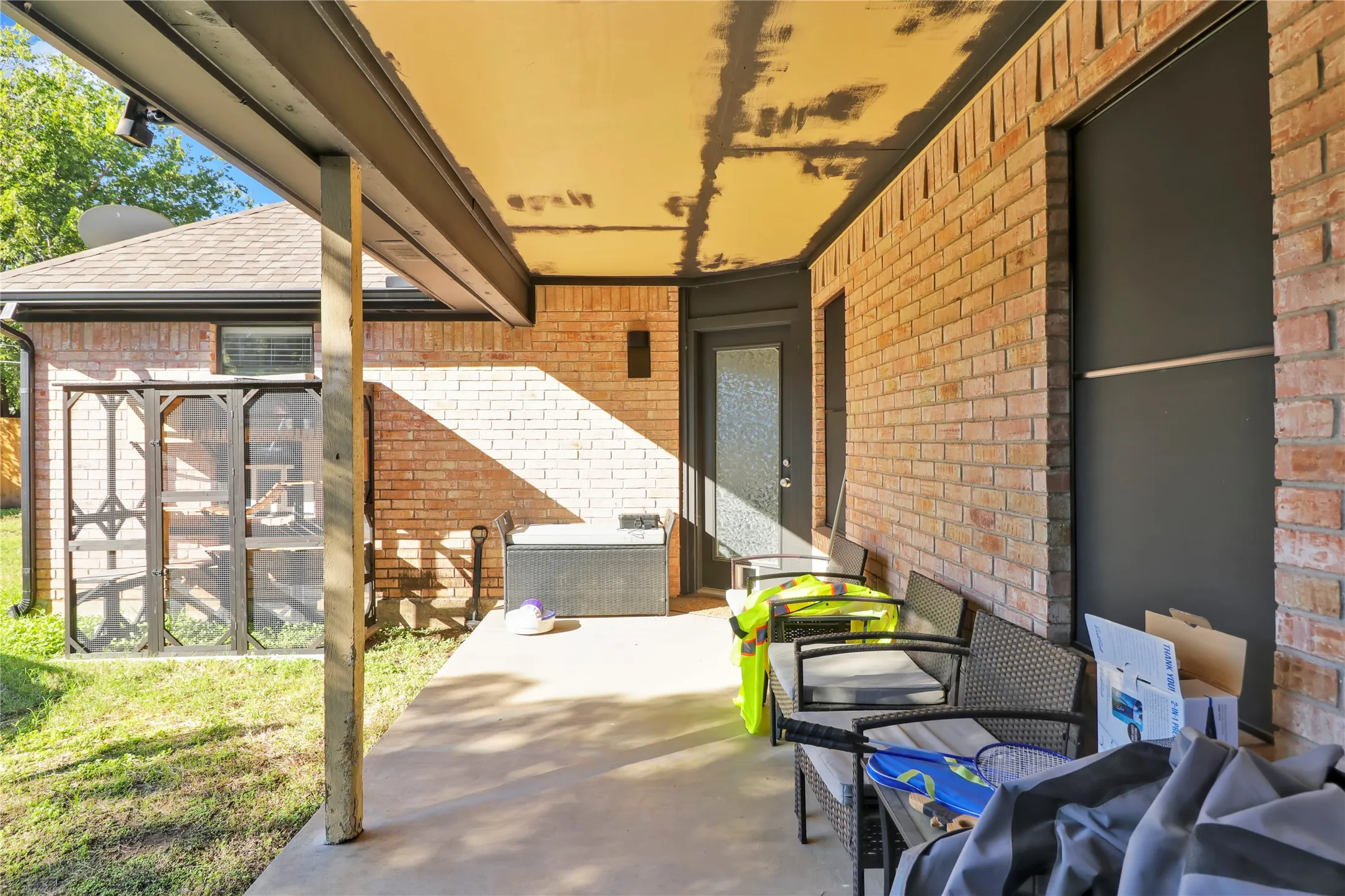 Great space to watch the kids play and enjoy morning coffee.