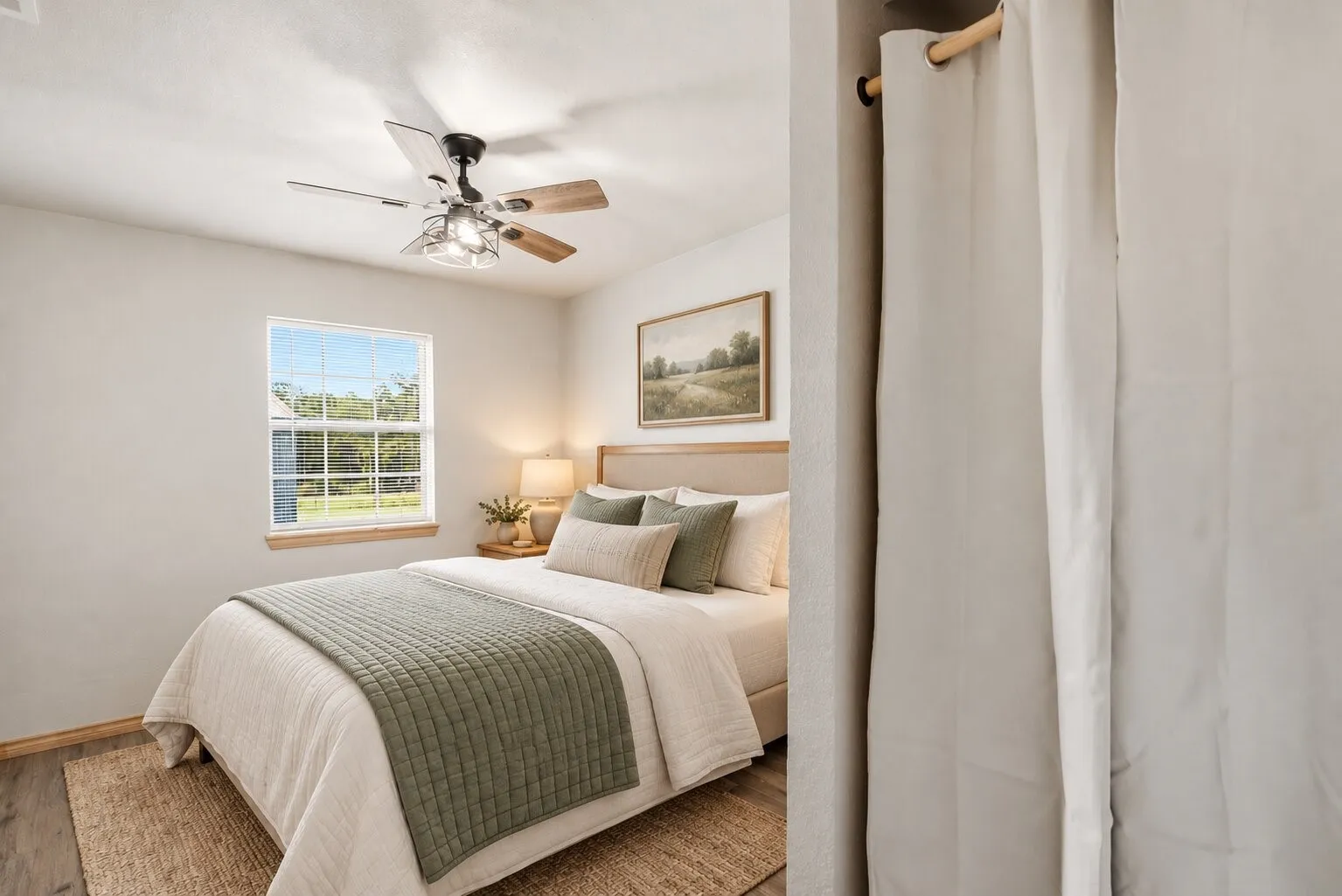 Virtually staged guest room