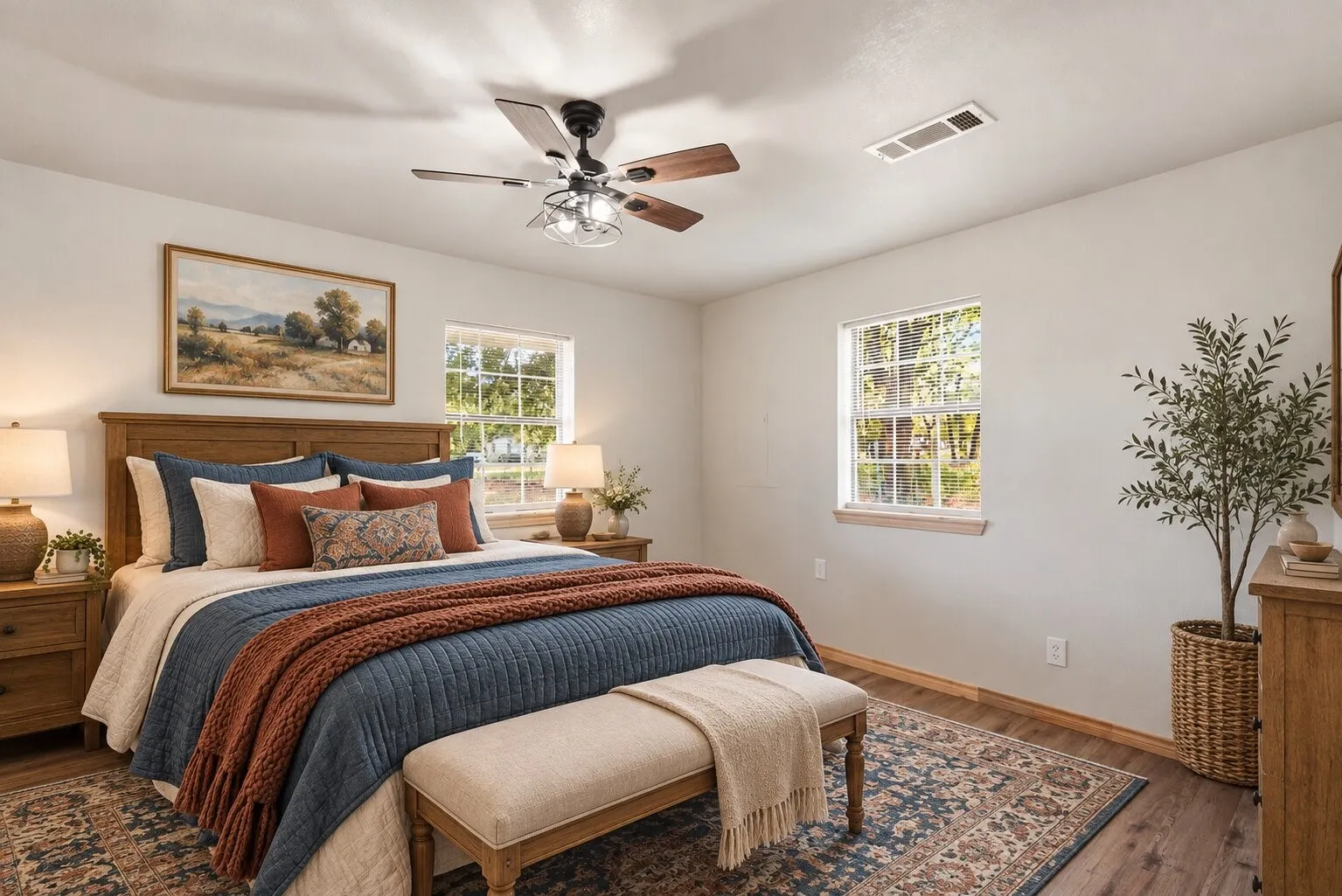 Virtually staged Primary bedroom