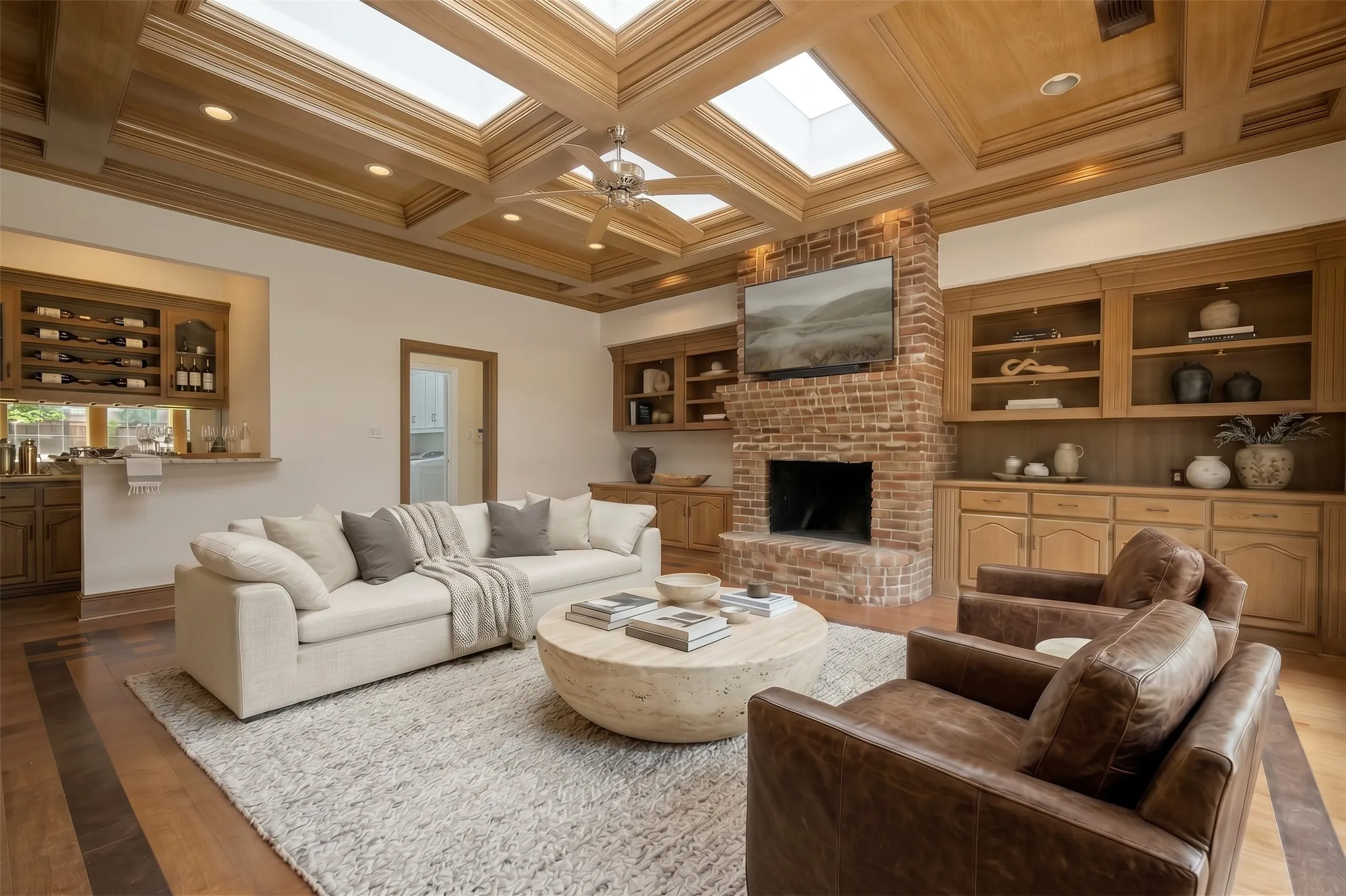 Virtually staged family room