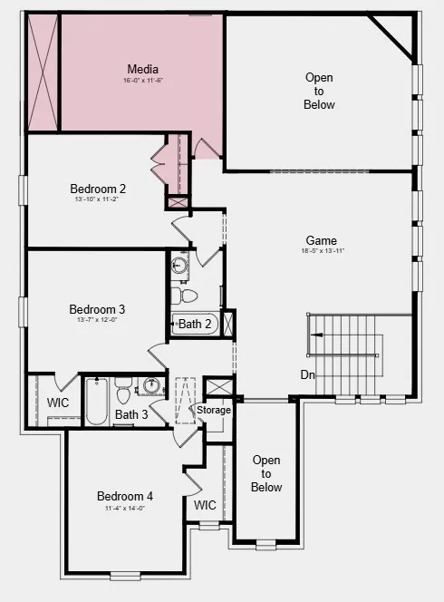Second Floor Plan - Additional Highlights Include: slide-in tub at primary bath and gas drop at patio