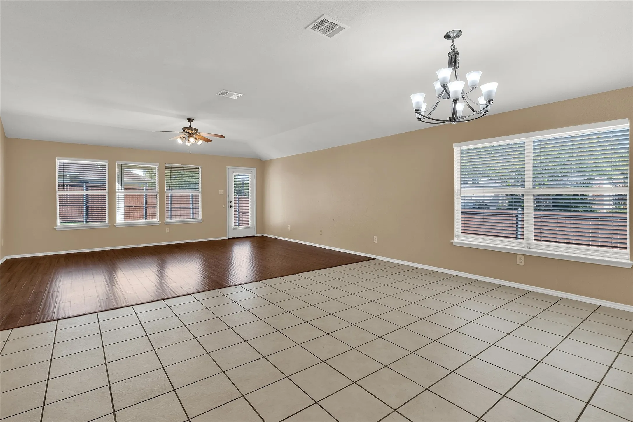 Open dining area and living room