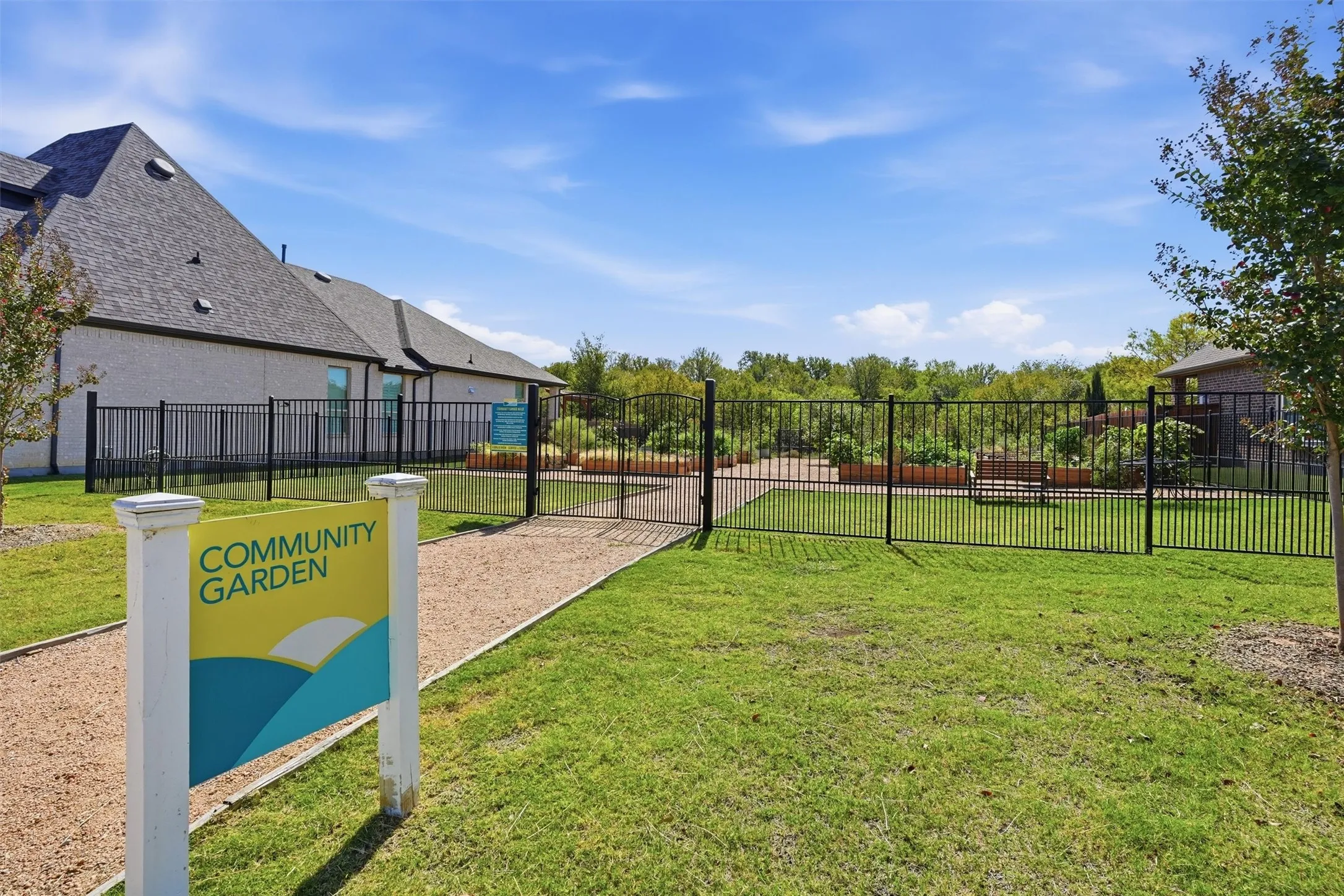 A charming addition to the neighborhood that encourages outdoor activity, gardening hobbies, and neighborhood connection.