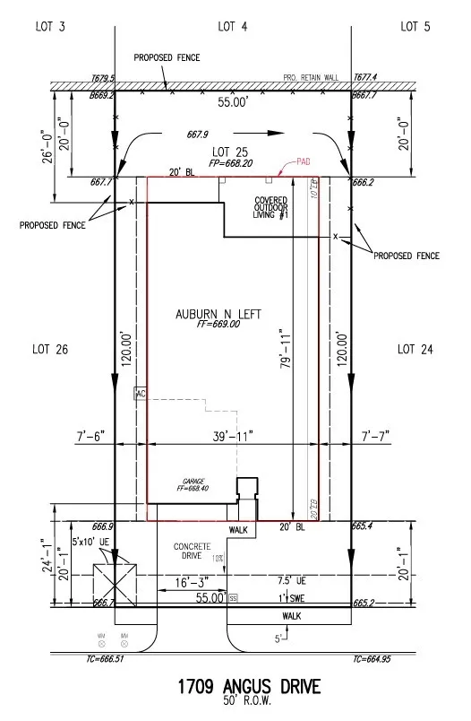 1709 Angus Drive Preliminary Plot Plan