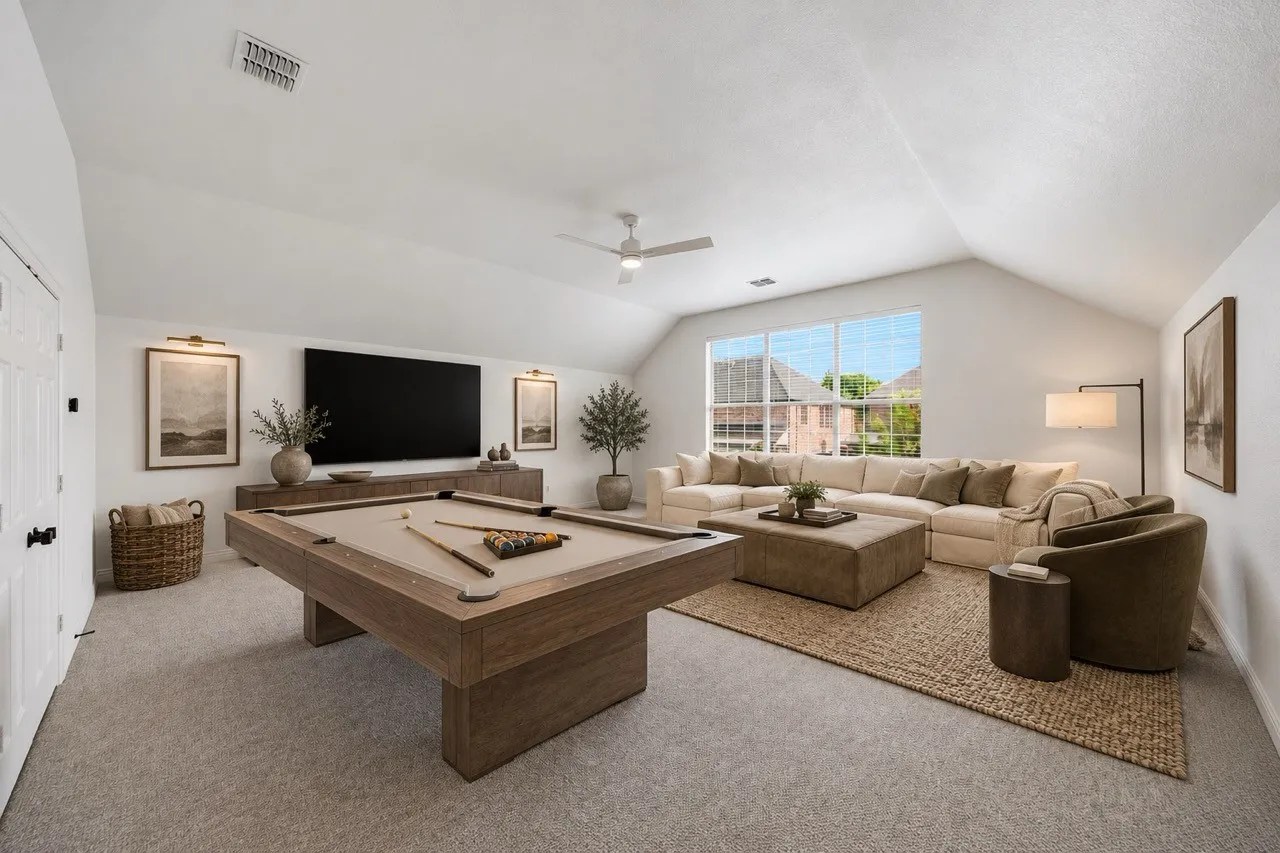 Virtually Staged upstairs bonus room