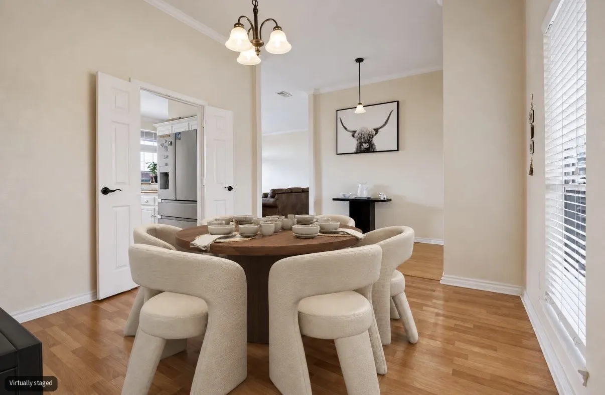 Virtually stage dining area.