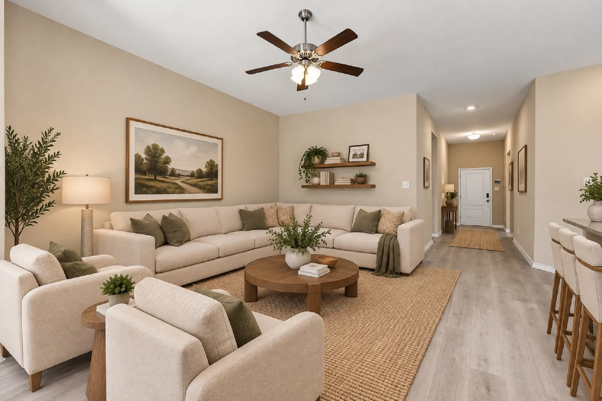 Virtually Staged Living area.
