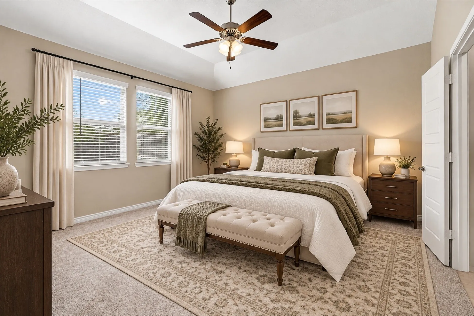 Virtually Staged Primary bedroom.